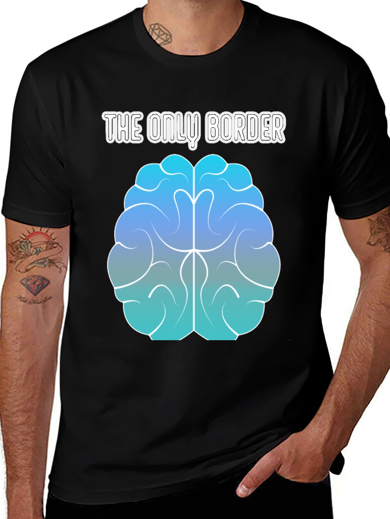 Variant 13 of The Only Border Brain Graphic Tee