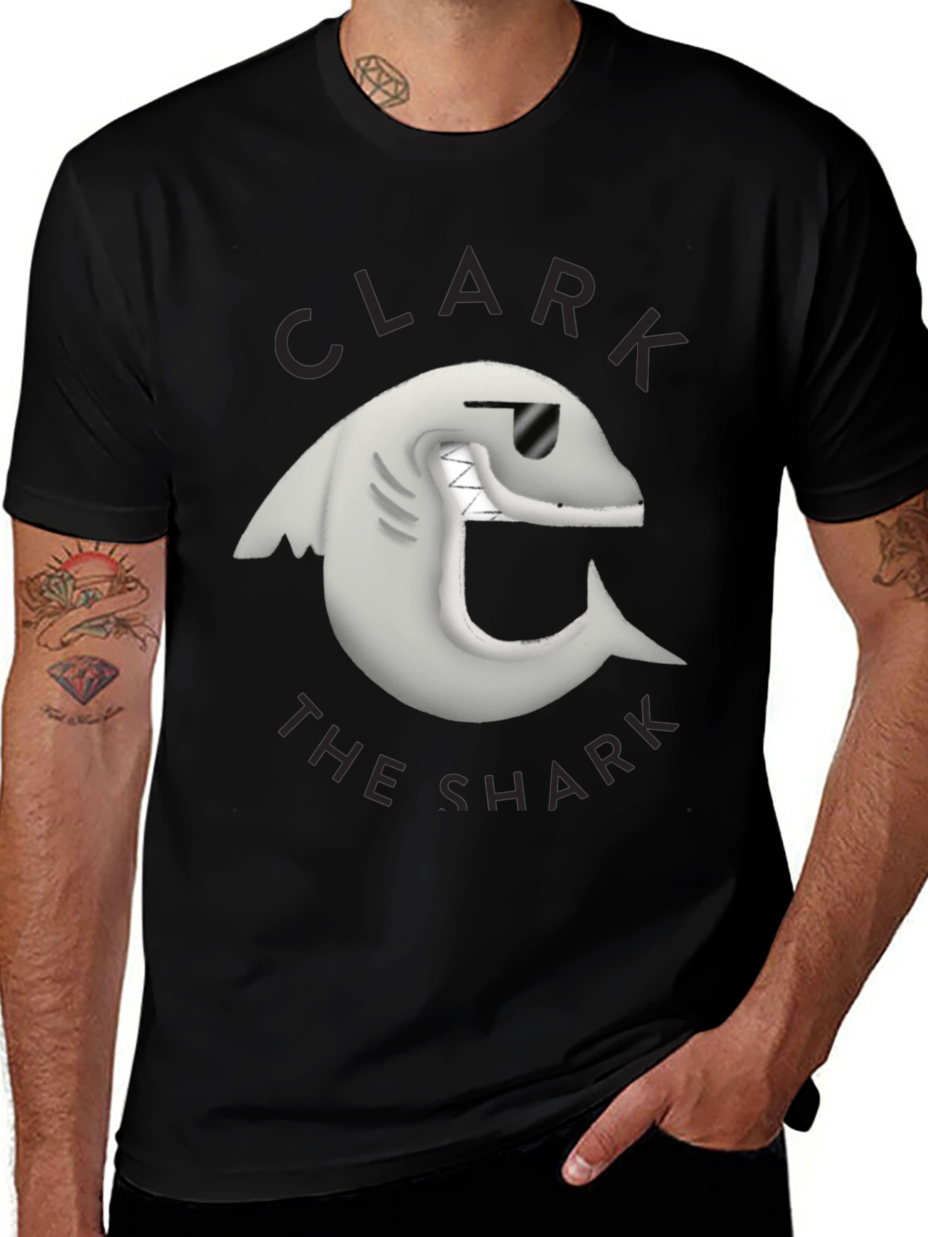 Variant 4 of Clark the Shark Graphic Tee - Black