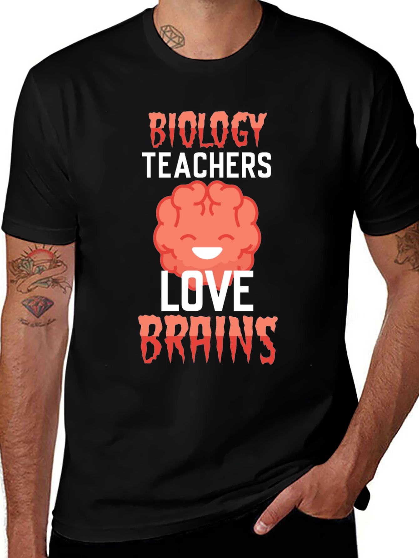 Variant 3 of Biology Teachers Love Brains Graphic T-Shirt