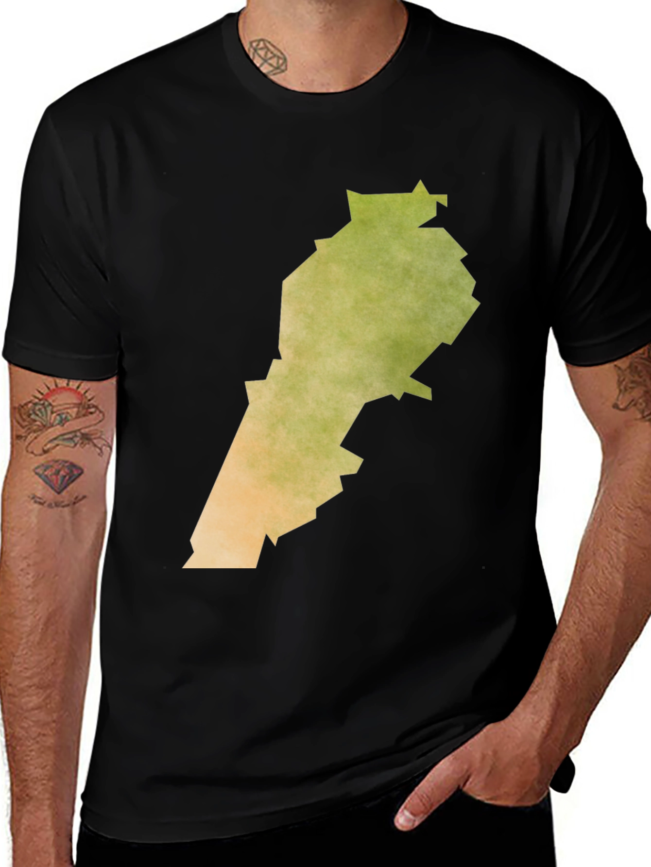 Lebanon Map Graphic Tee - Black
