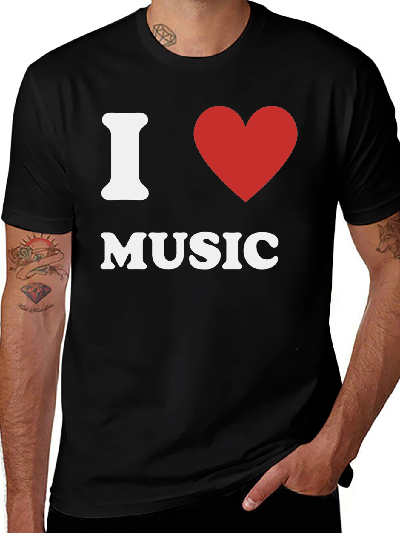 Variant 13 of I Love Music T-Shirt - Classic Design