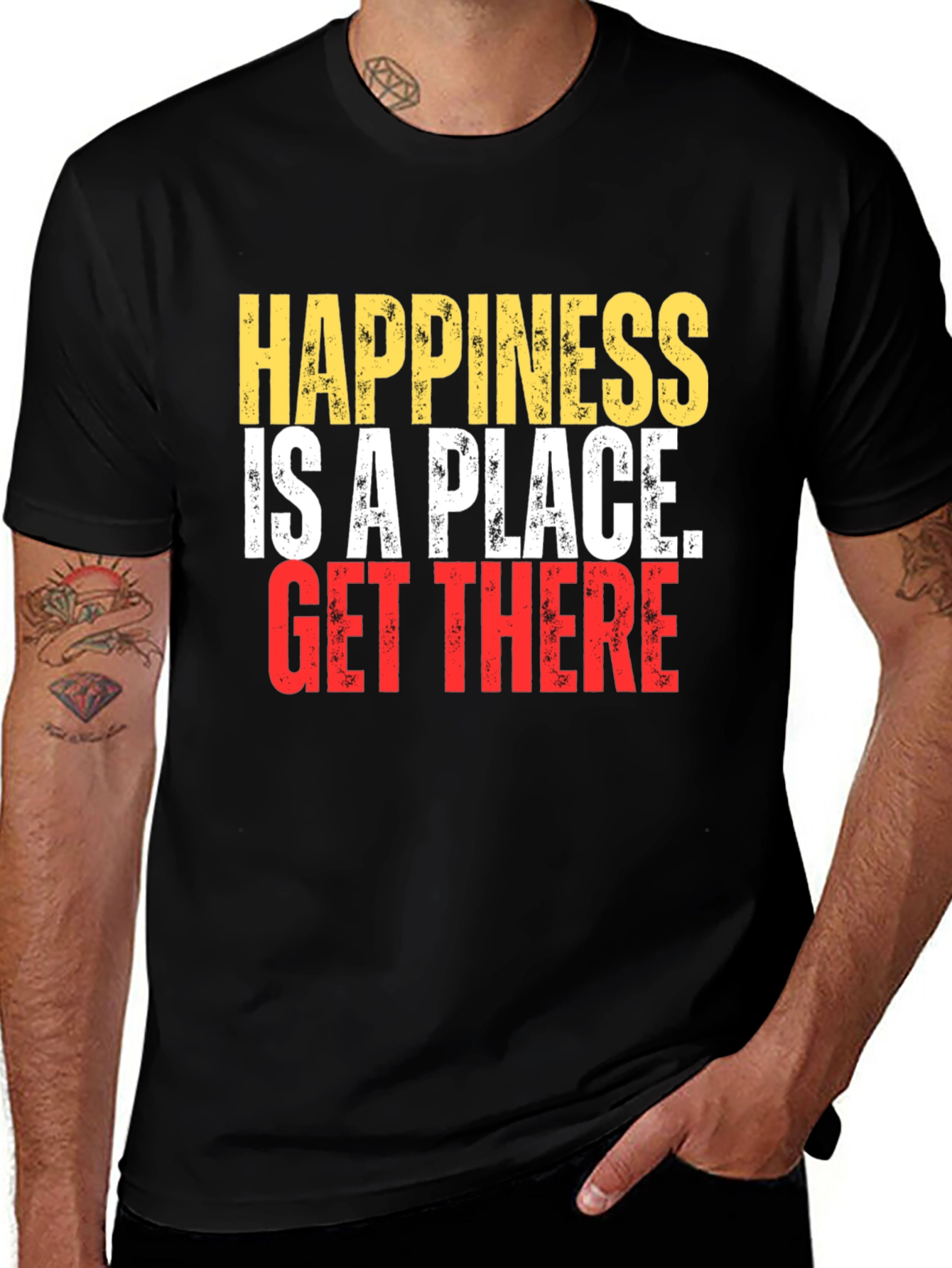 Variant 10 of Happiness Is A Place Graphic Tee - Black