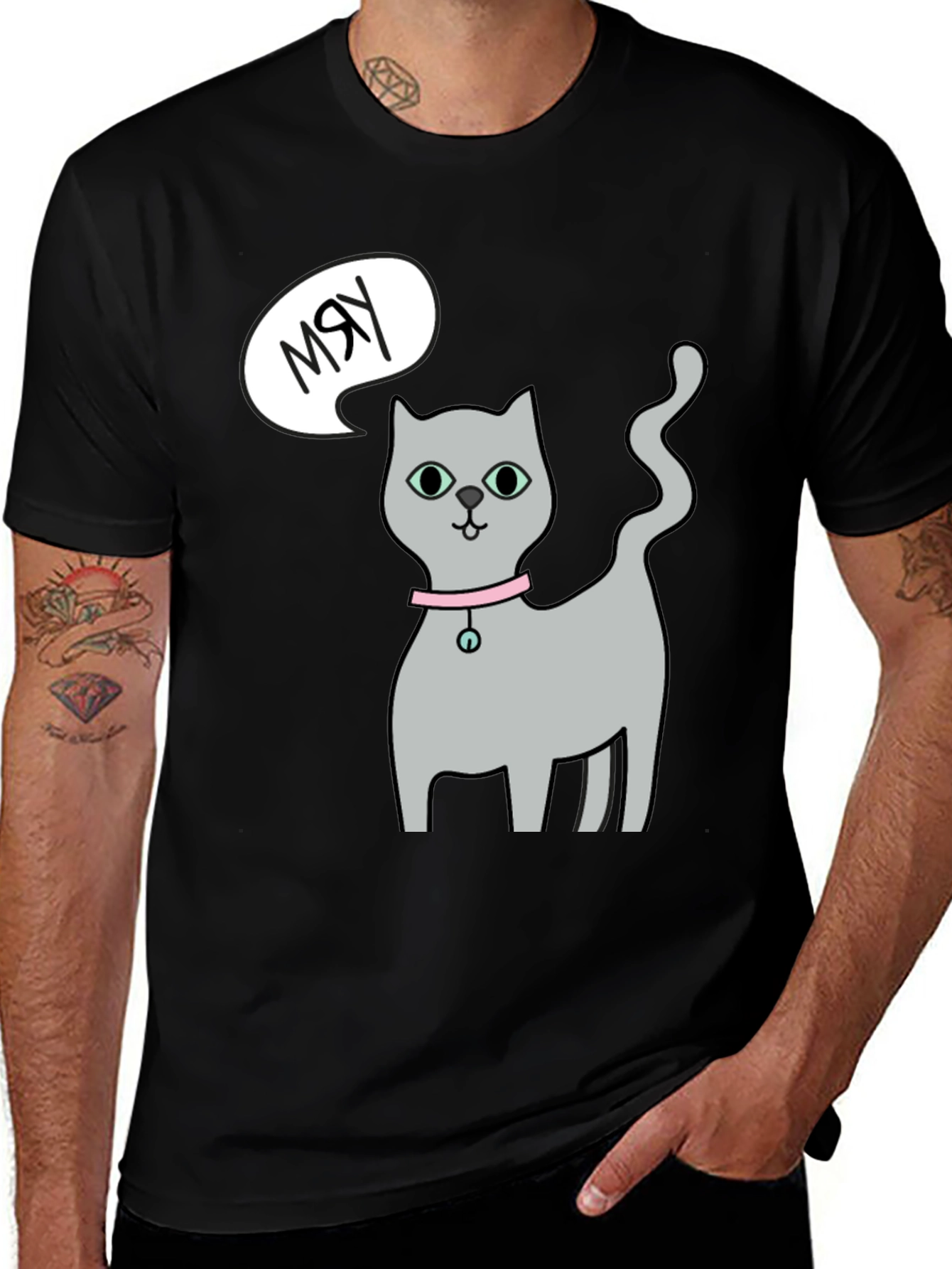 Variant 15 of Cat Meow T-Shirt - Cute Cartoon Graphic Tee