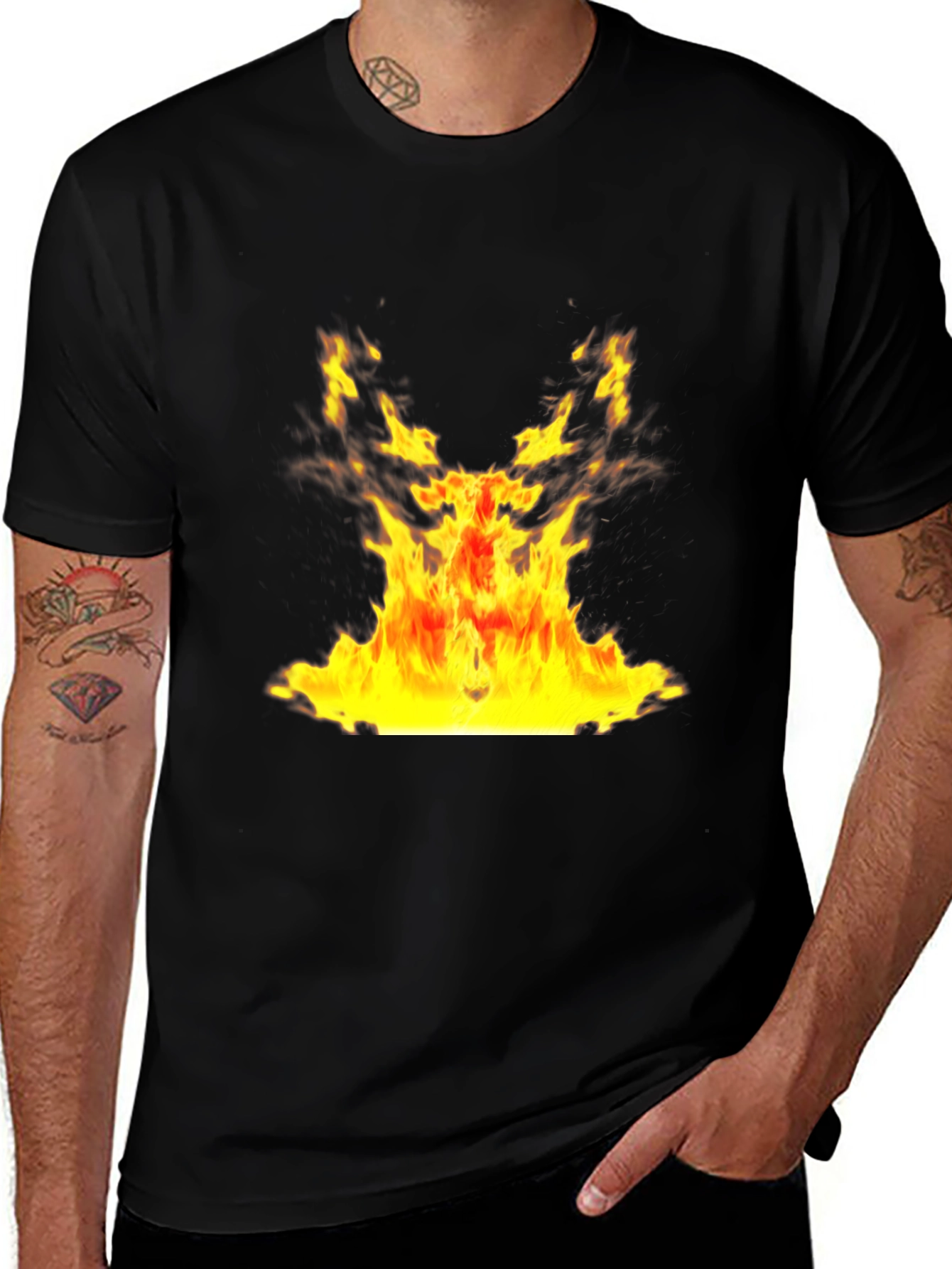 Variant 22 of Inferno Graphic Tee - Bold Flame Design