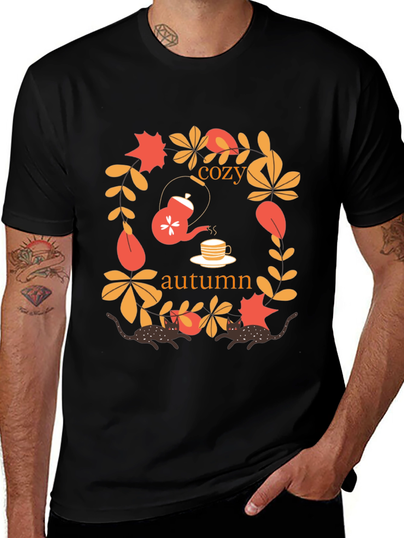 Variant 5 of Cozy Autumn Cats T-Shirt