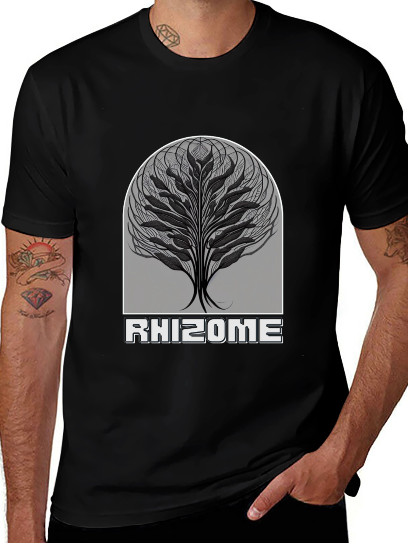 Variant 28 of Rhizome Graphic Tee - Stylish Tree Design