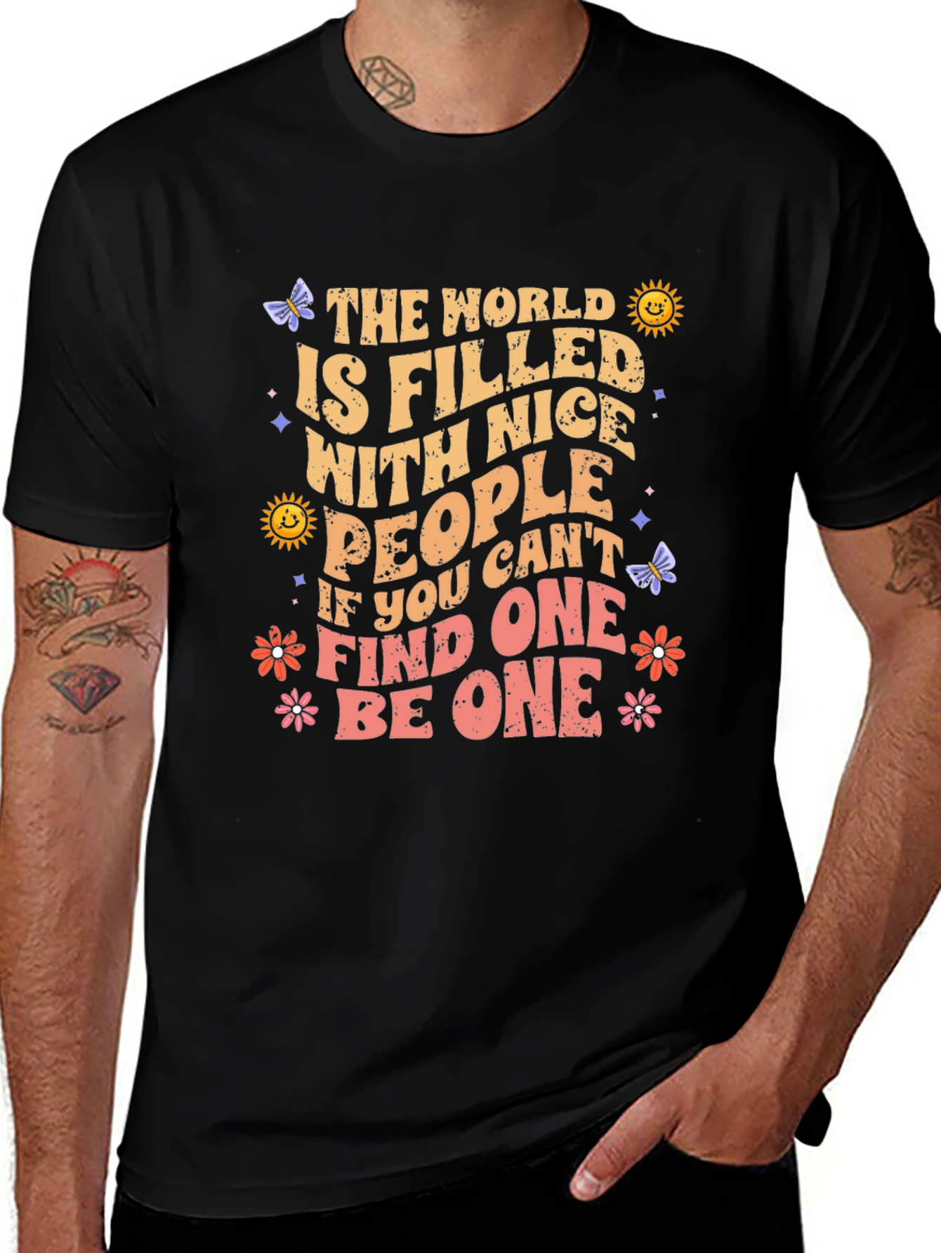Variant 20 of Nice People T-Shirt: World Filled with Nice People Graphic Tee