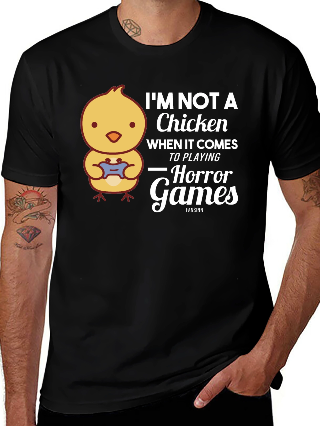 Variant 22 of I'm Not A Chicken Horror Games T-Shirt