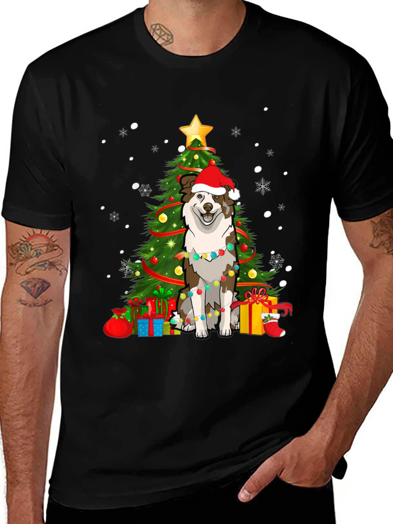Festive Dog Christmas Tree T-Shirt