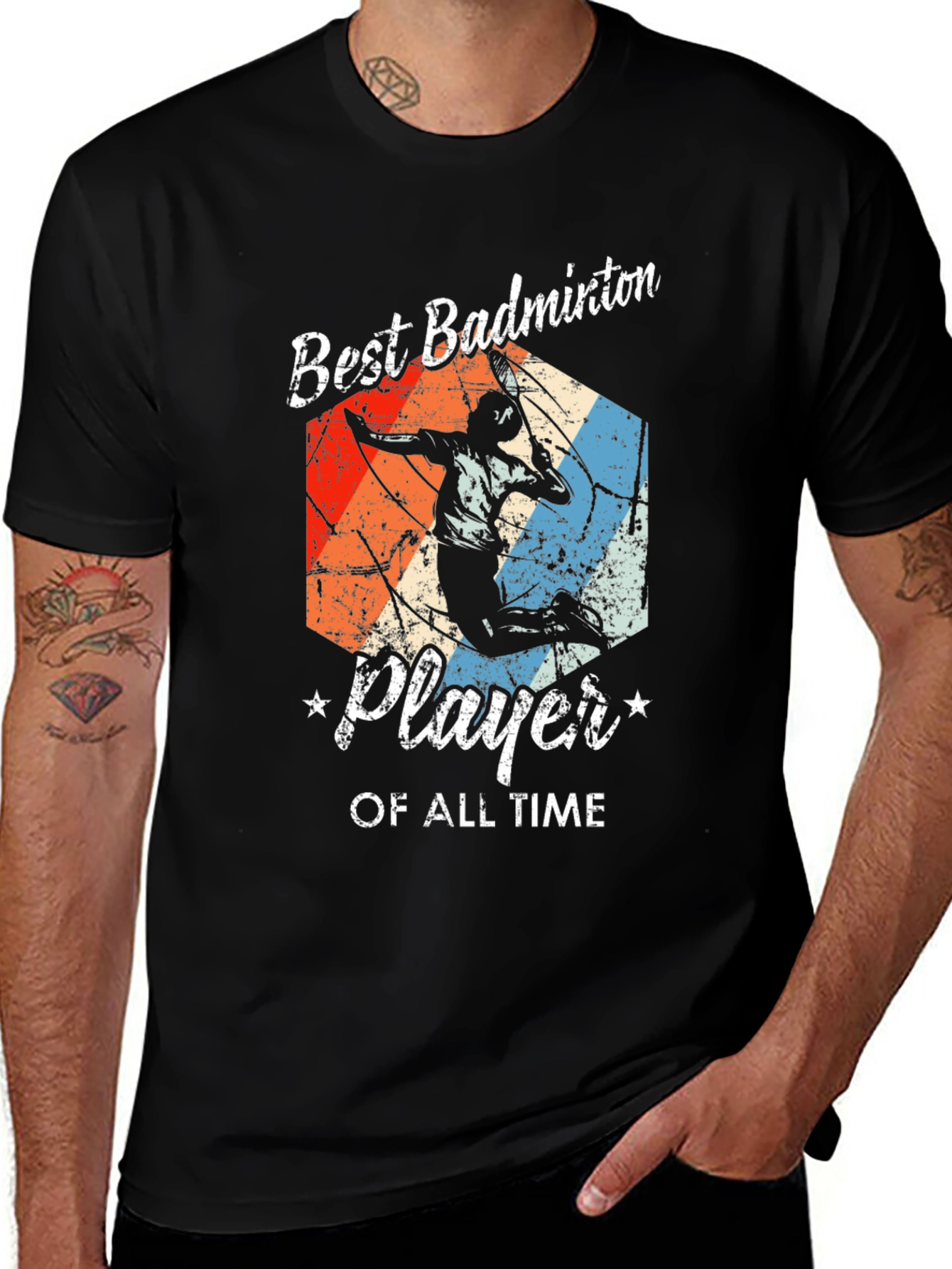 Variant 9 of Best Badminton Player T-Shirt - Retro Style