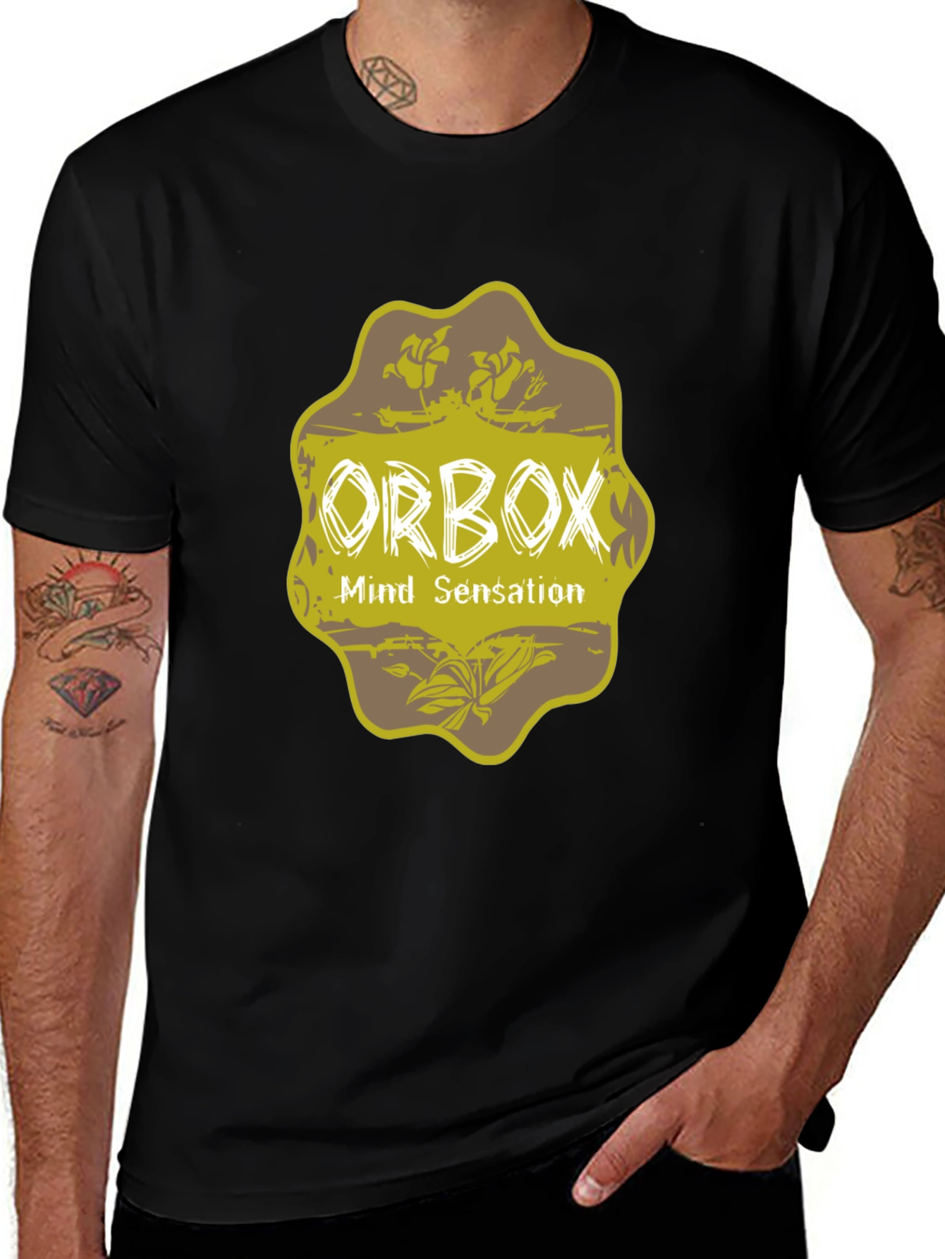 Variant 12 of ORBOX Mind Sensation Black Graphic Tee