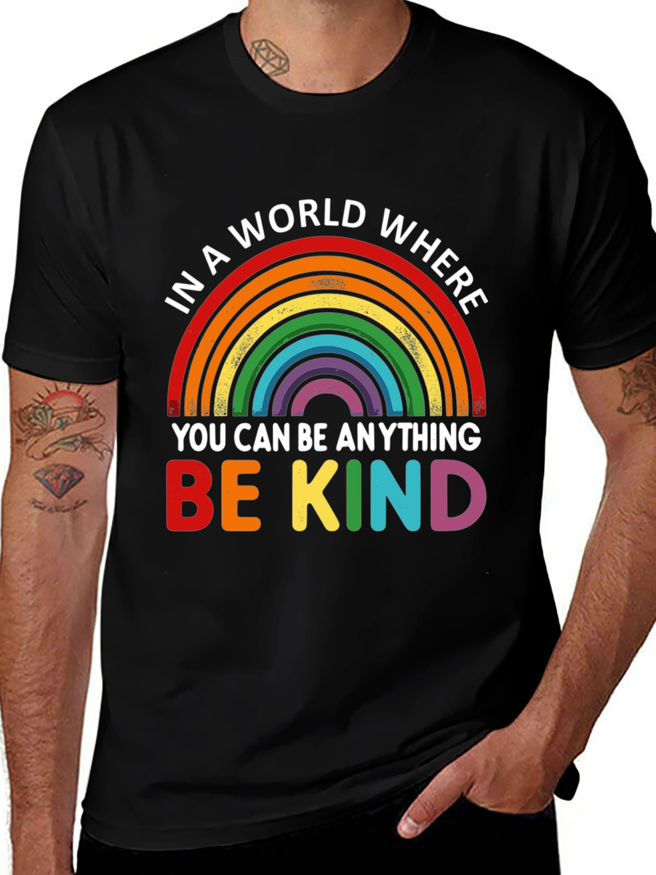 Variant 13 of Be Kind Rainbow Graphic Tee