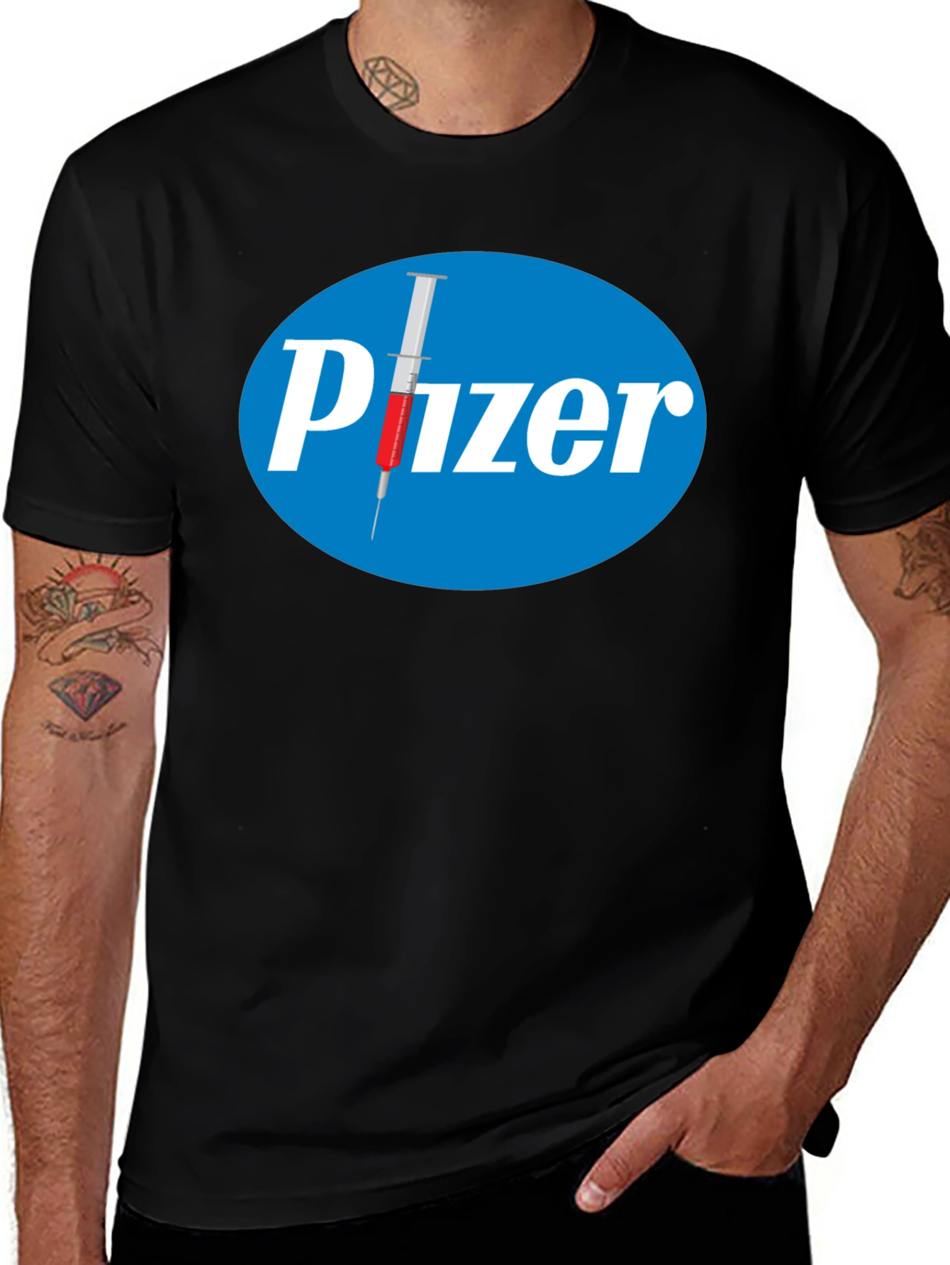Black Pfizer Vaccine Black T-Shirt main image