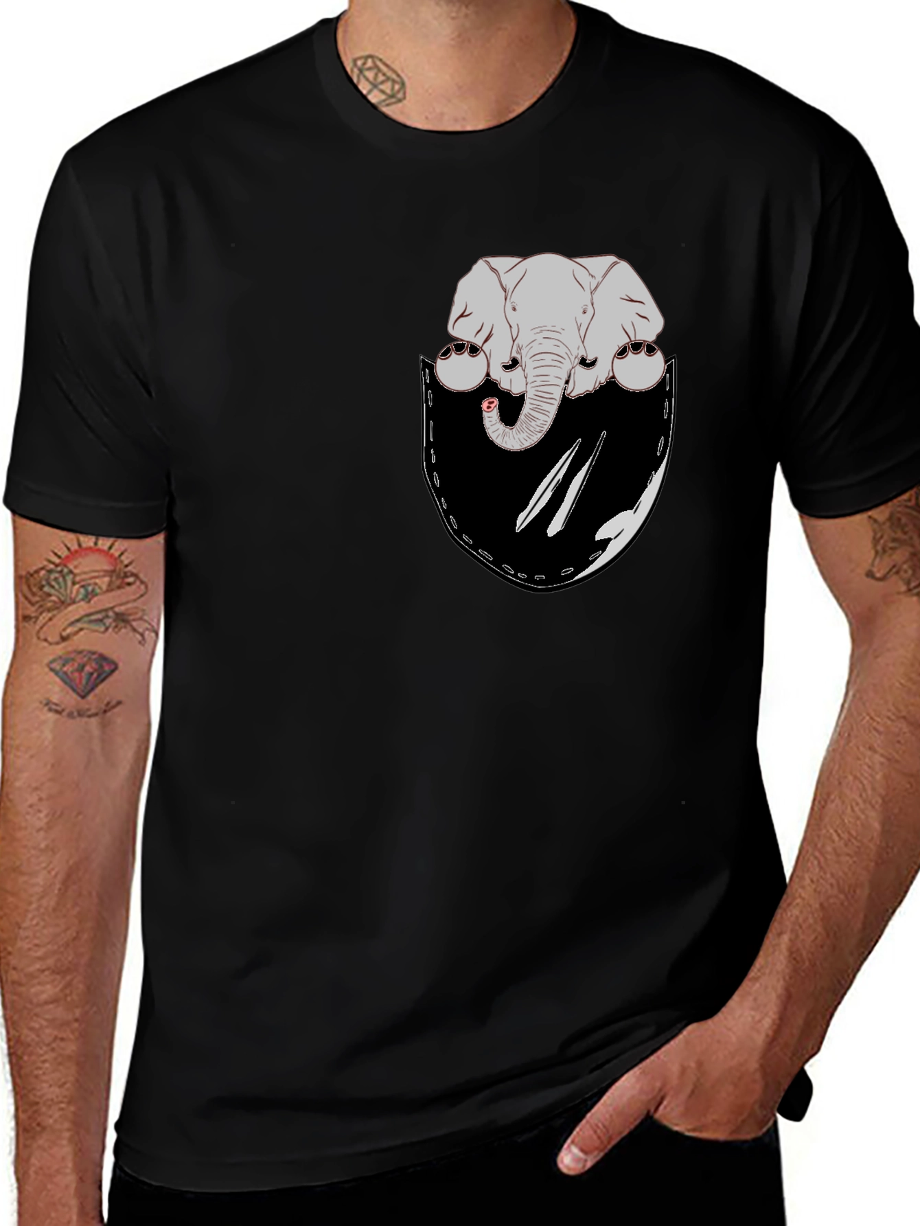Variant 9 of Elephant Pocket Graphic T-Shirt