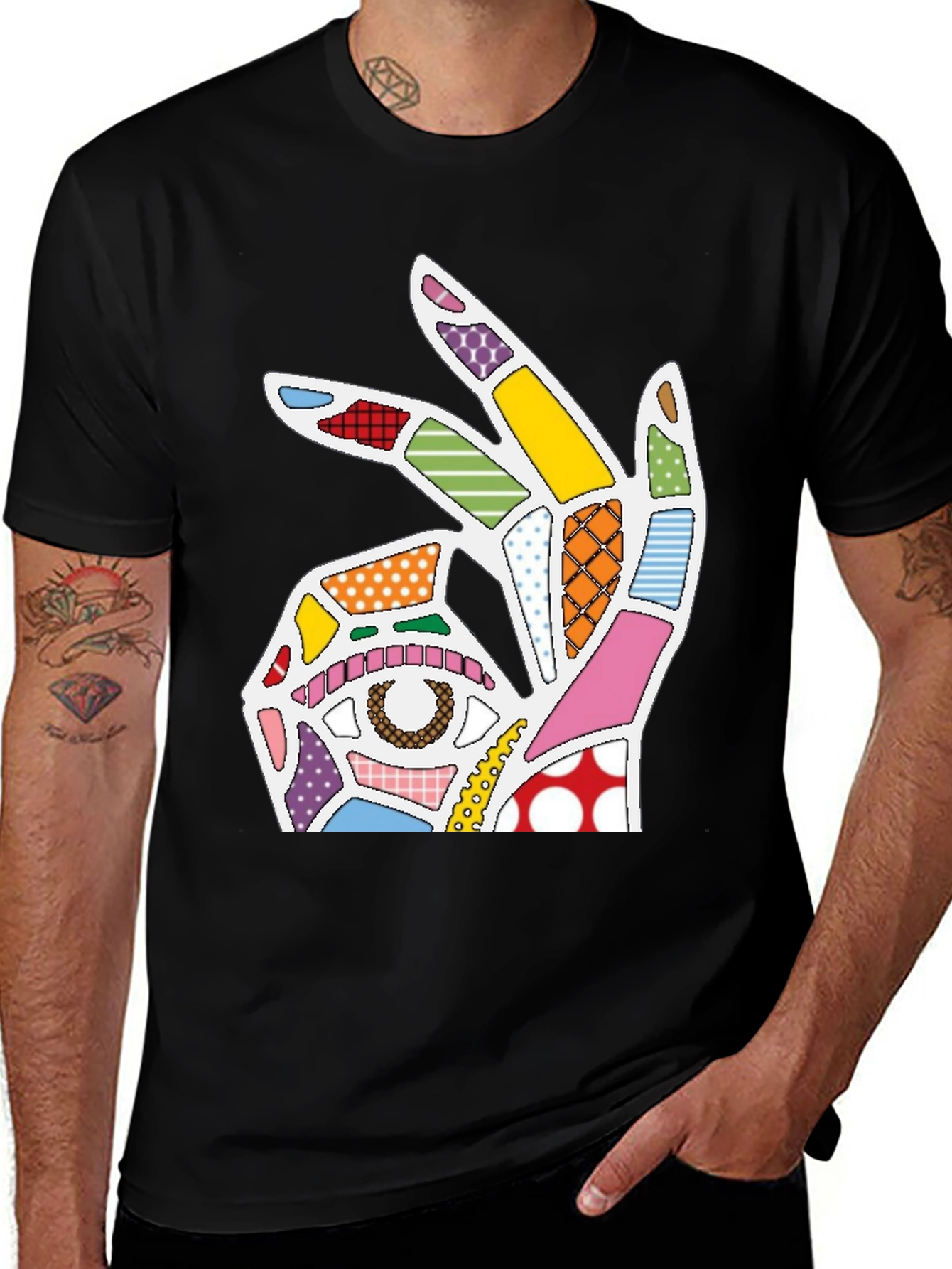 Variant 29 of Abstract OK Hand Sign Graphic T-Shirt