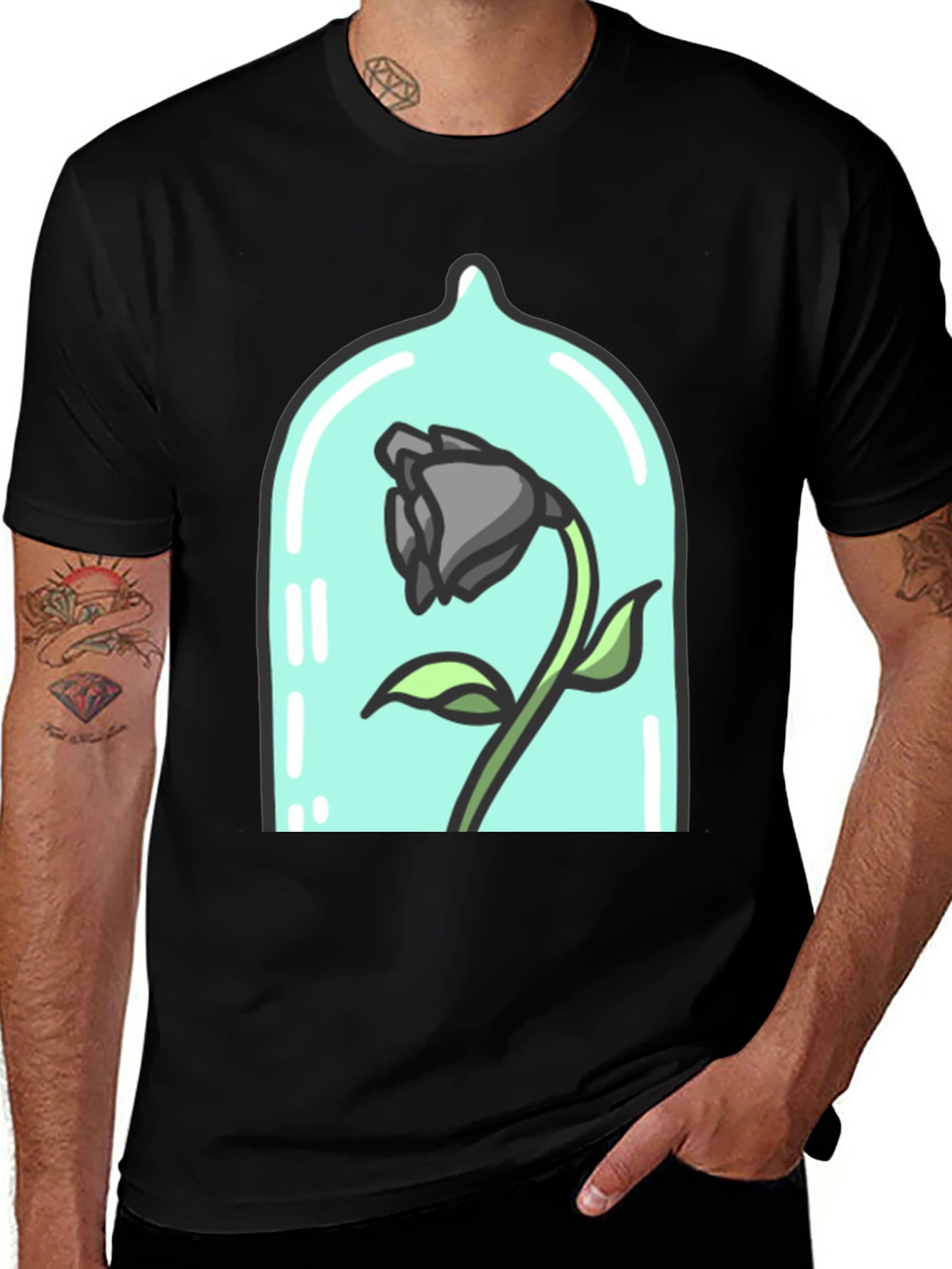 Variant 23 of Enchanted Rose Graphic Tee - Dark Bloom
