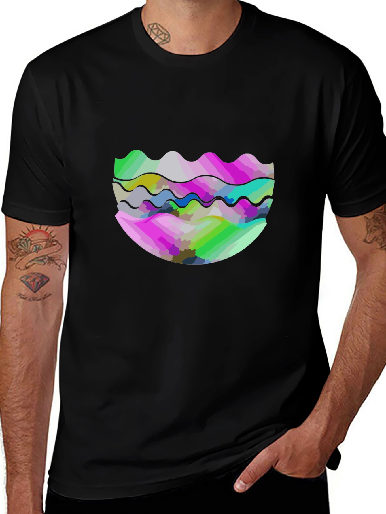 Variant 17 of Abstract Wave Graphic Tee - Modern Design