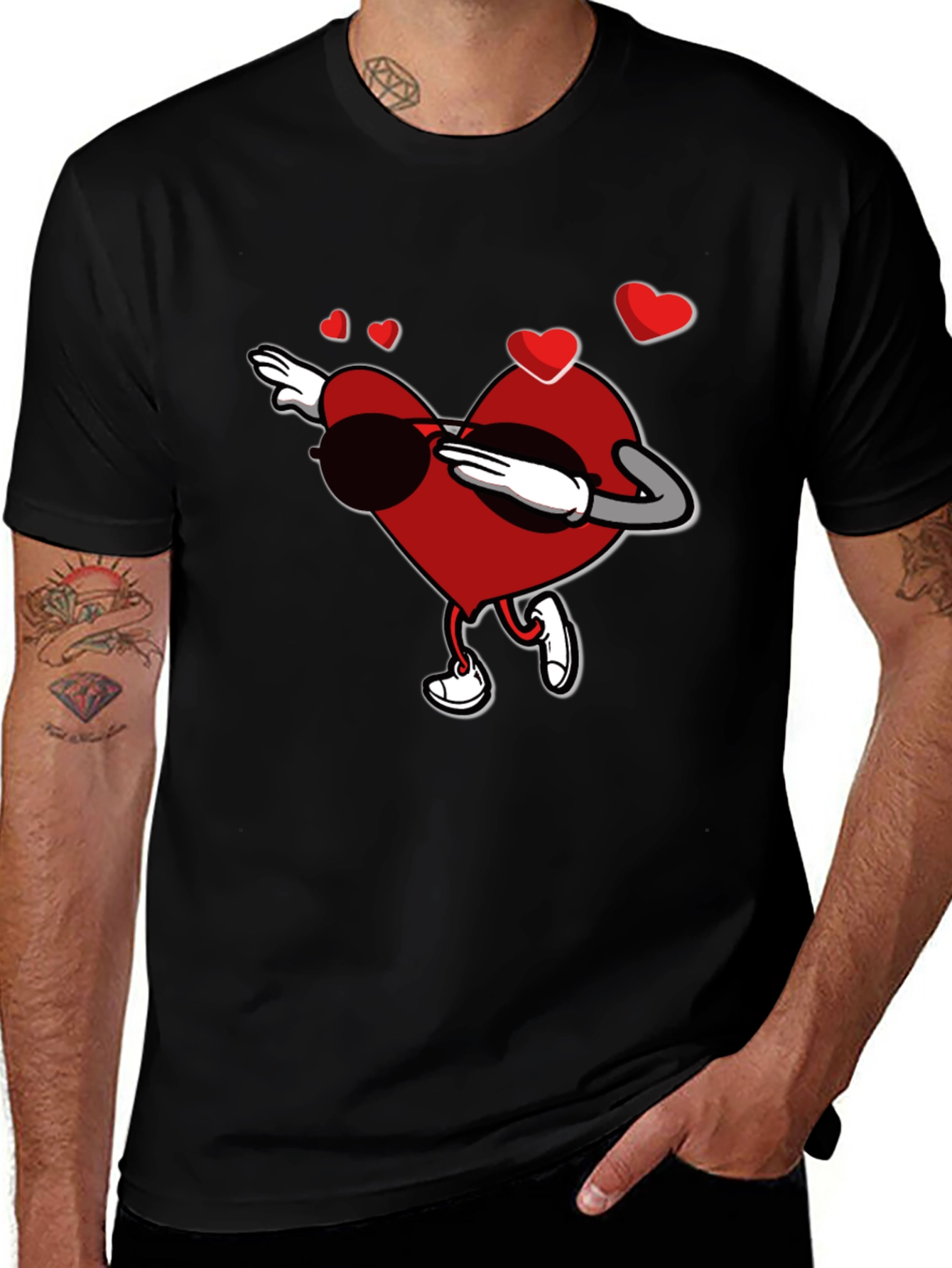 Variant 17 of Dabbing Heart Valentine's Day Graphic T-Shirt