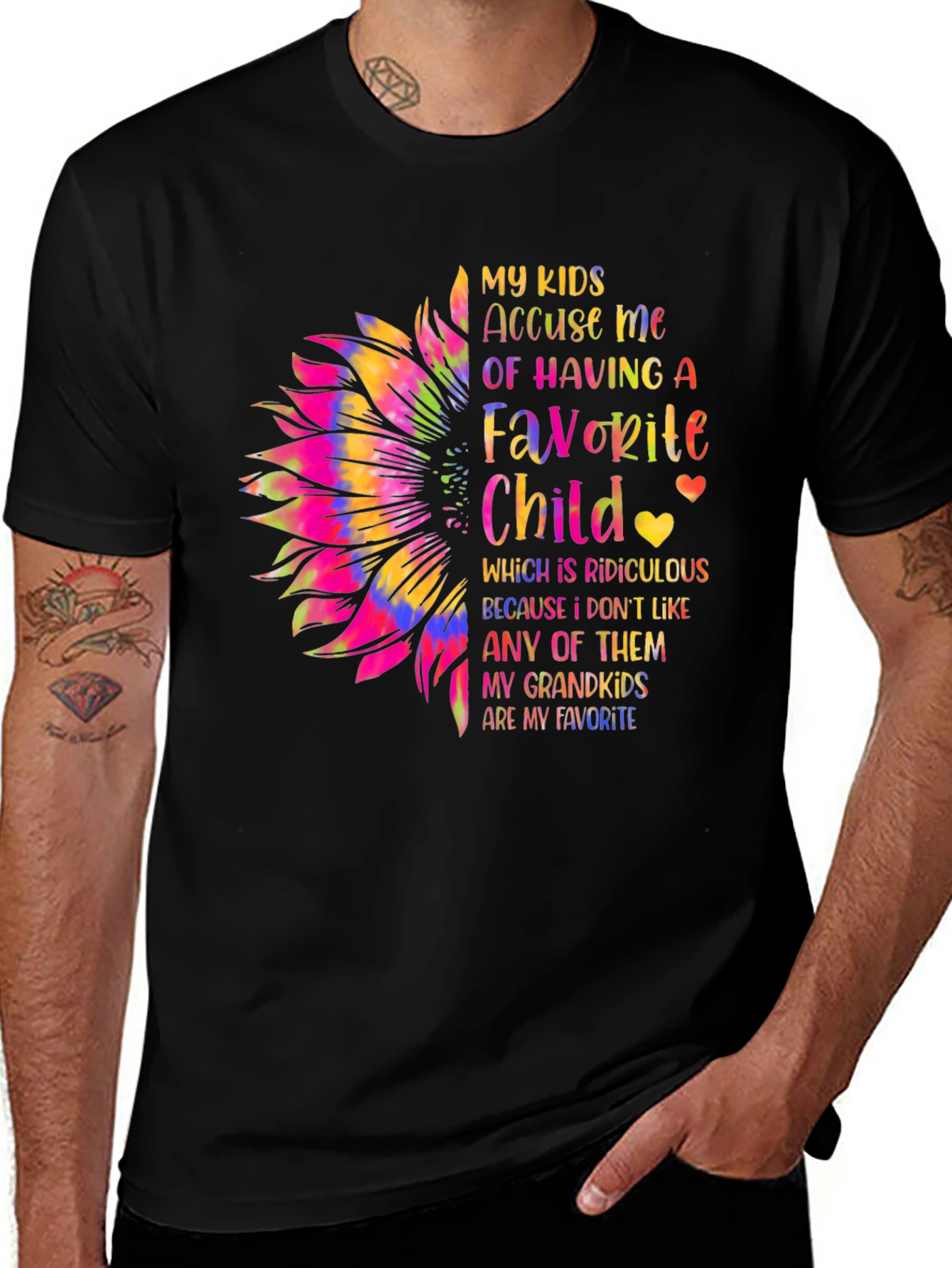 Variant 12 of Favorite Grandkids Sunflower Graphic Tee
