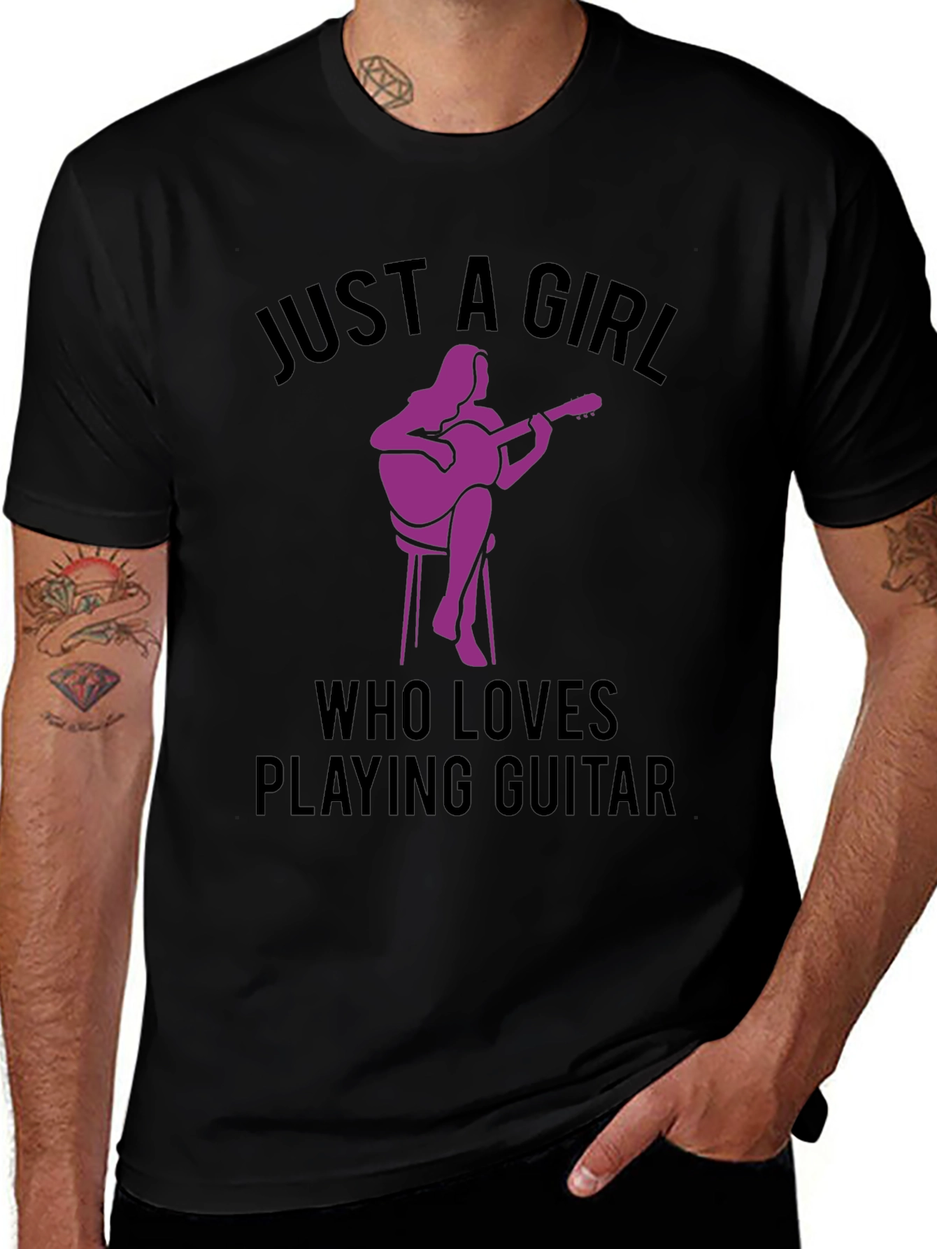 Variant 8 of Just A Girl Who Loves Playing Guitar T-Shirt