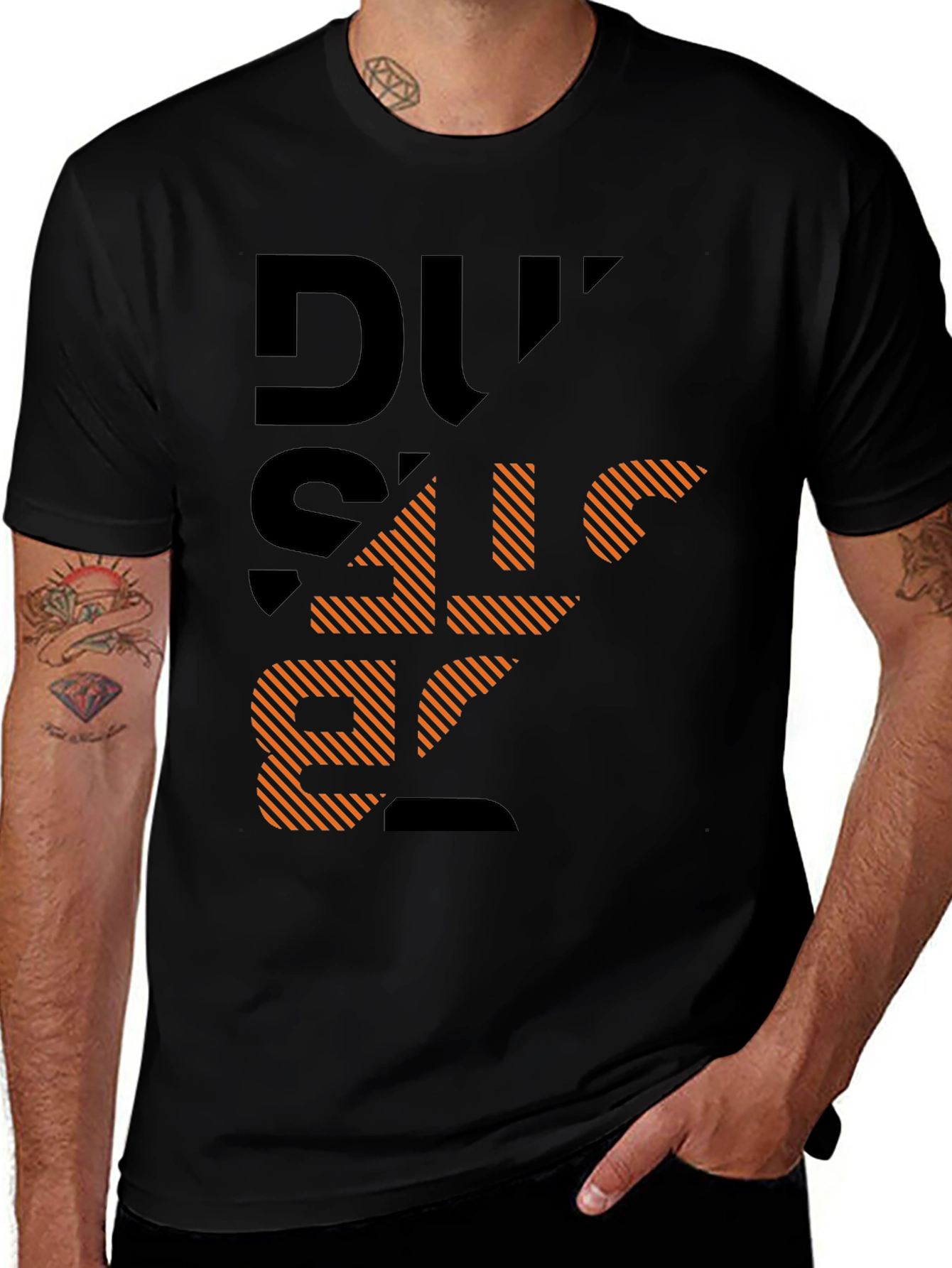 Variant 10 of Stylish Men's Black Graphic Print T-Shirt