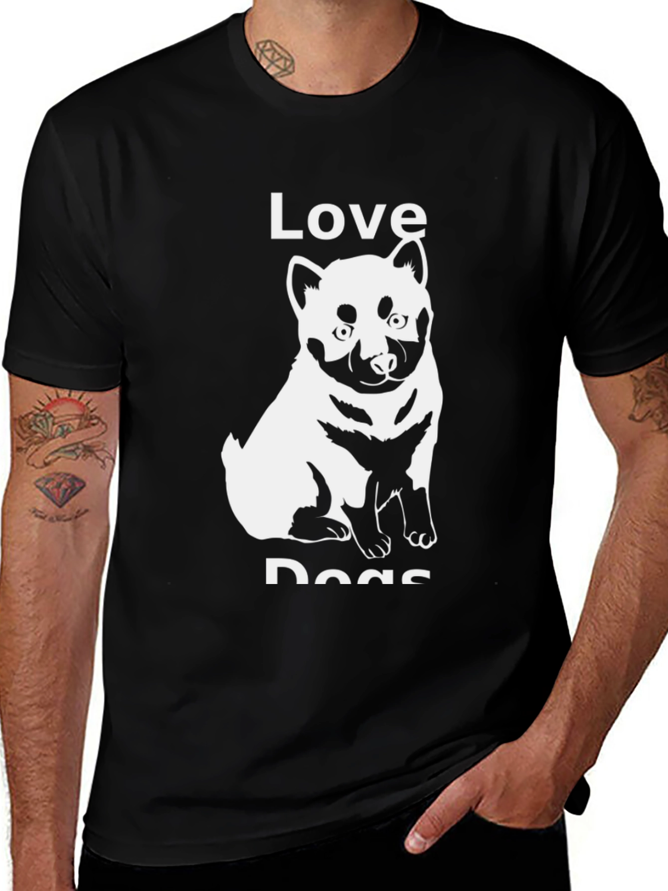 Variant 18 of Love Dogs Black T-Shirt - Dog Lover Tee