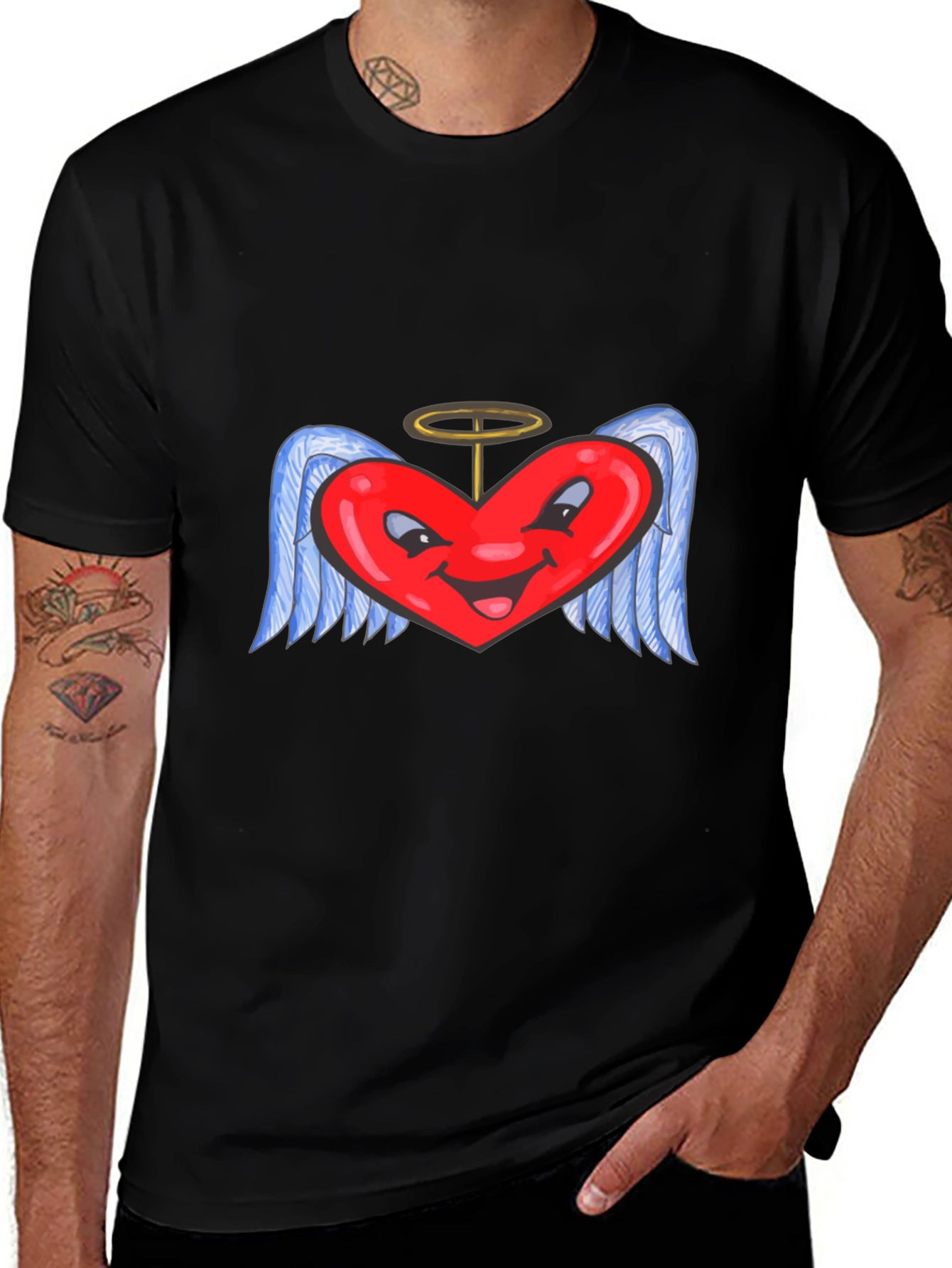 Variant 18 of Heart Angel Black T-Shirt