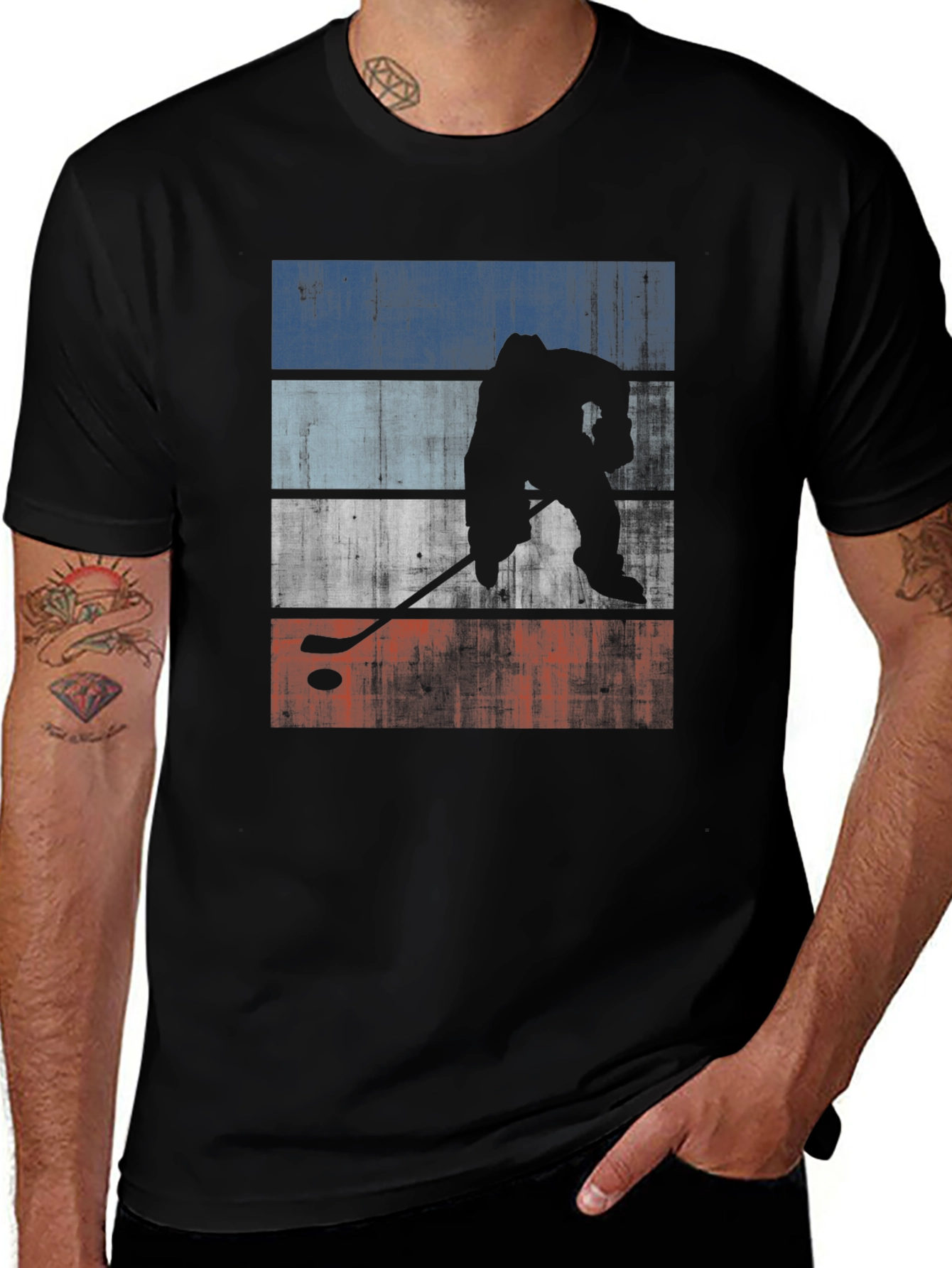 Variant 29 of Hockey Player Silhouette T-Shirt - Graphic Tee