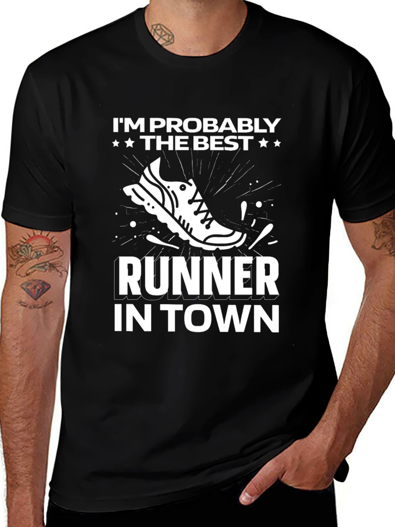 Variant 10 of Best Runner in Town T-Shirt - Funny Running Tee