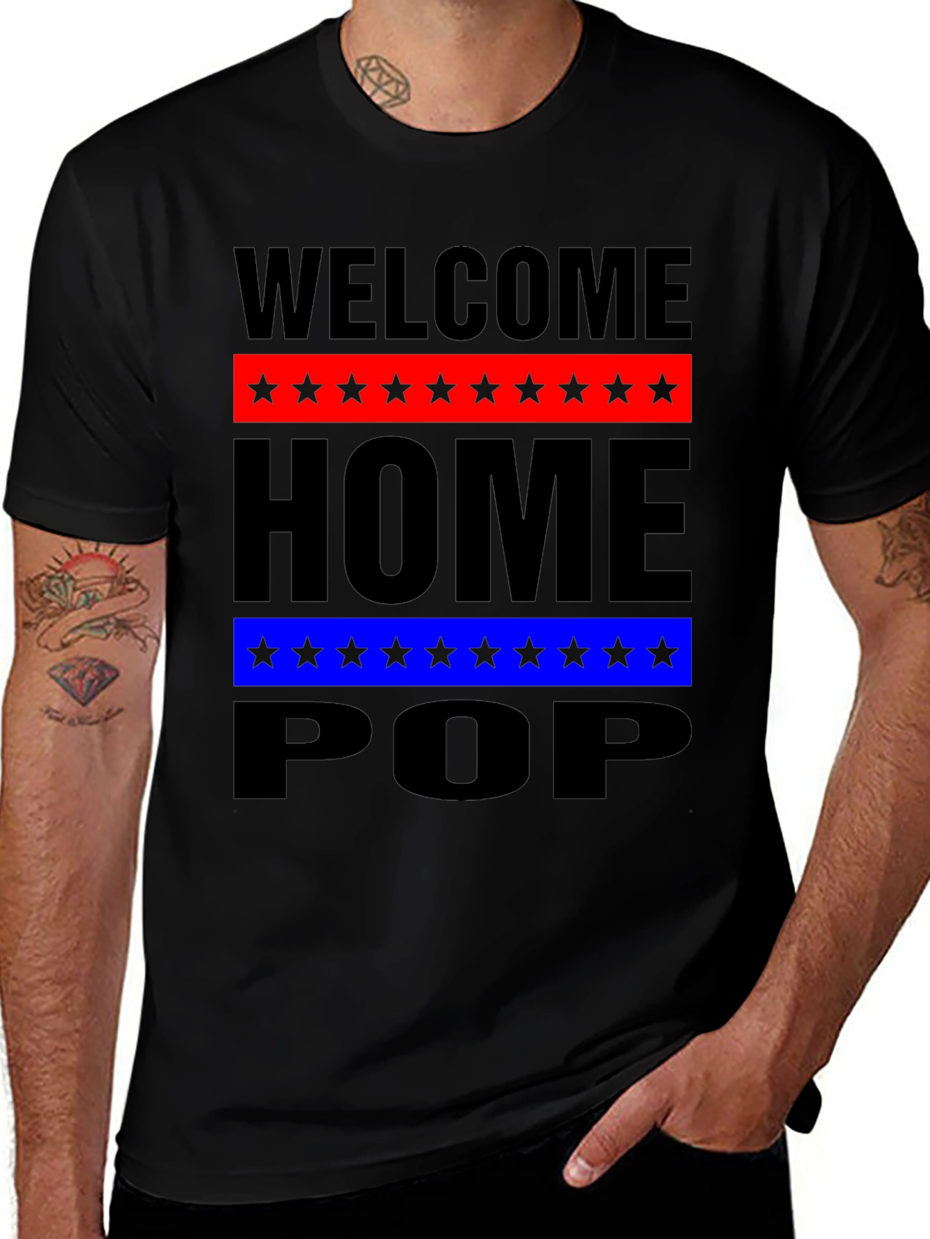 Variant 30 of Welcome Home Pop Graphic Tee - Patriotic Design