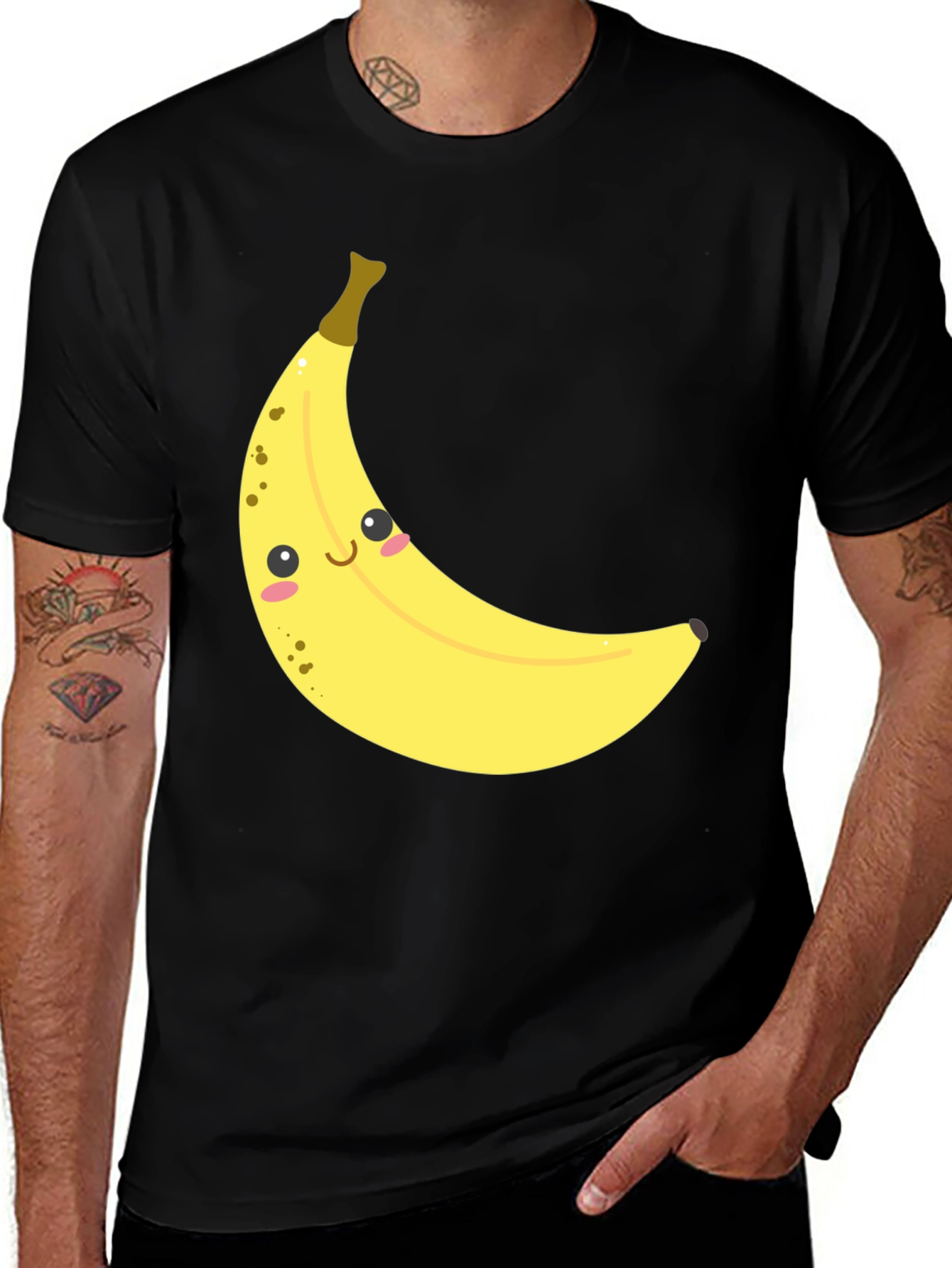 Variant 20 of Cute Banana Graphic Black T-Shirt