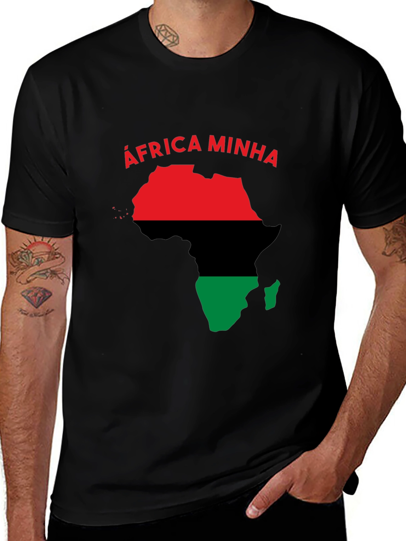 Africa Minha T-Shirt - Red, Black, and Green