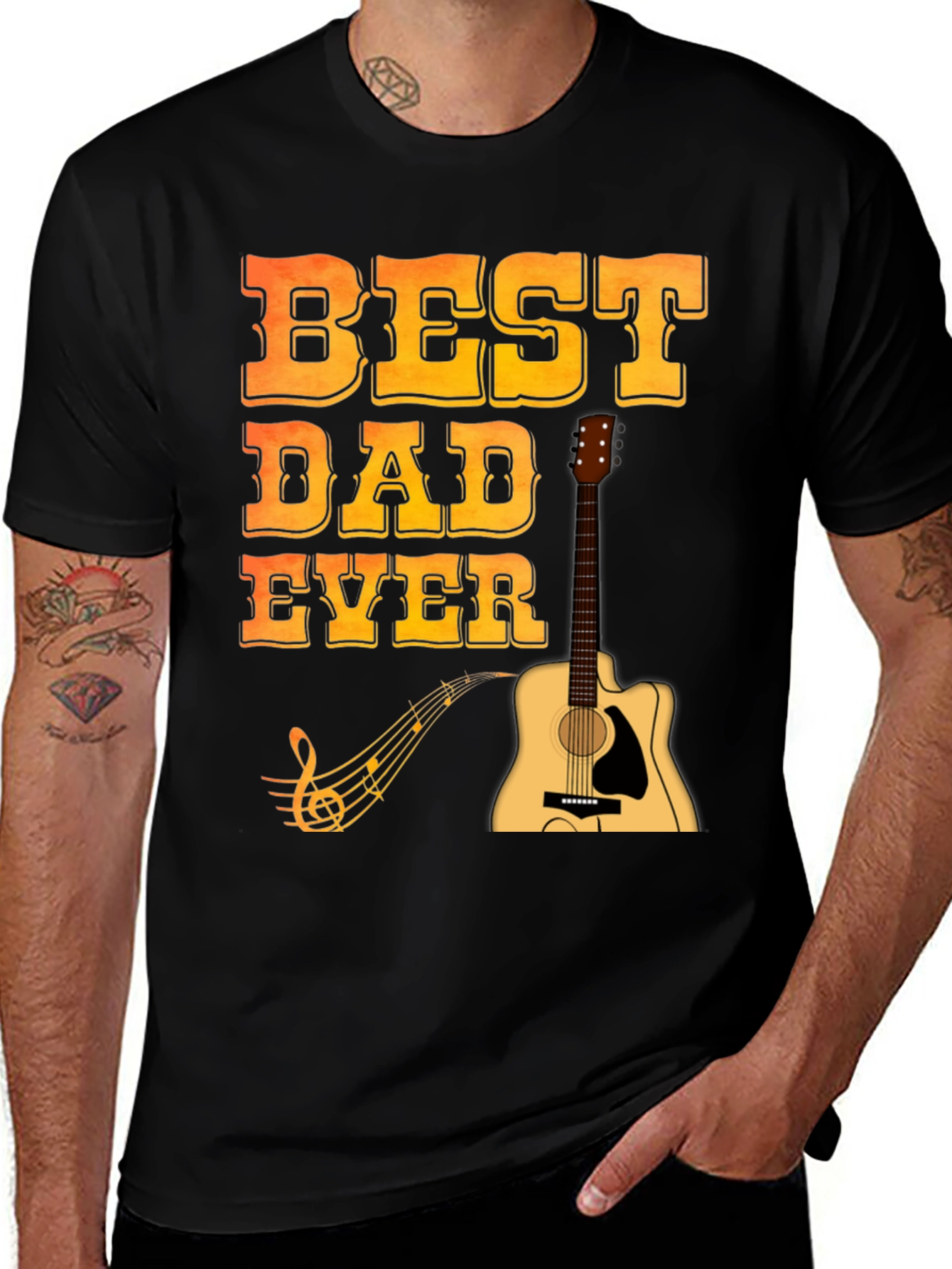 Variant 9 of Best Dad Ever Guitar T-Shirt