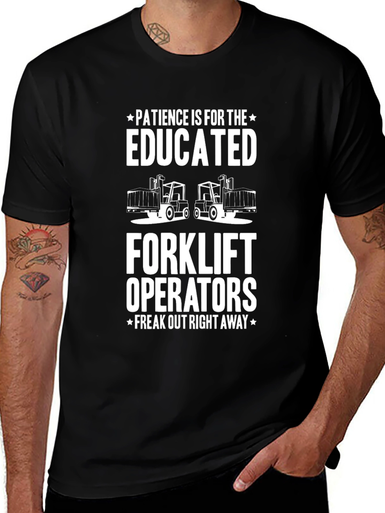 Variant 10 of Educated Forklift Operator Humor T-Shirt