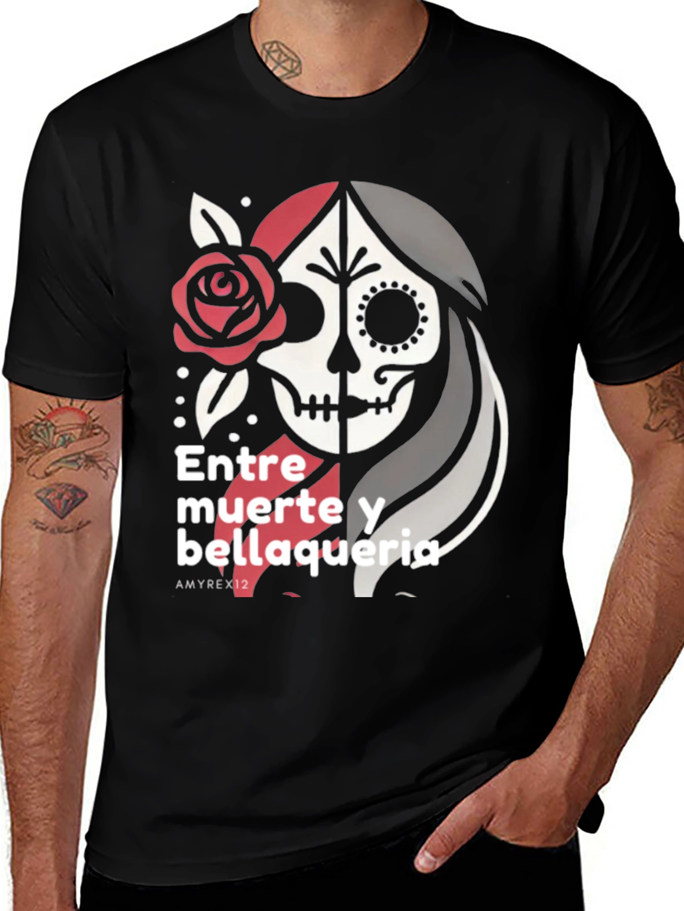 Day of the Dead T-Shirt - Entre Muerte y Bellaqueria