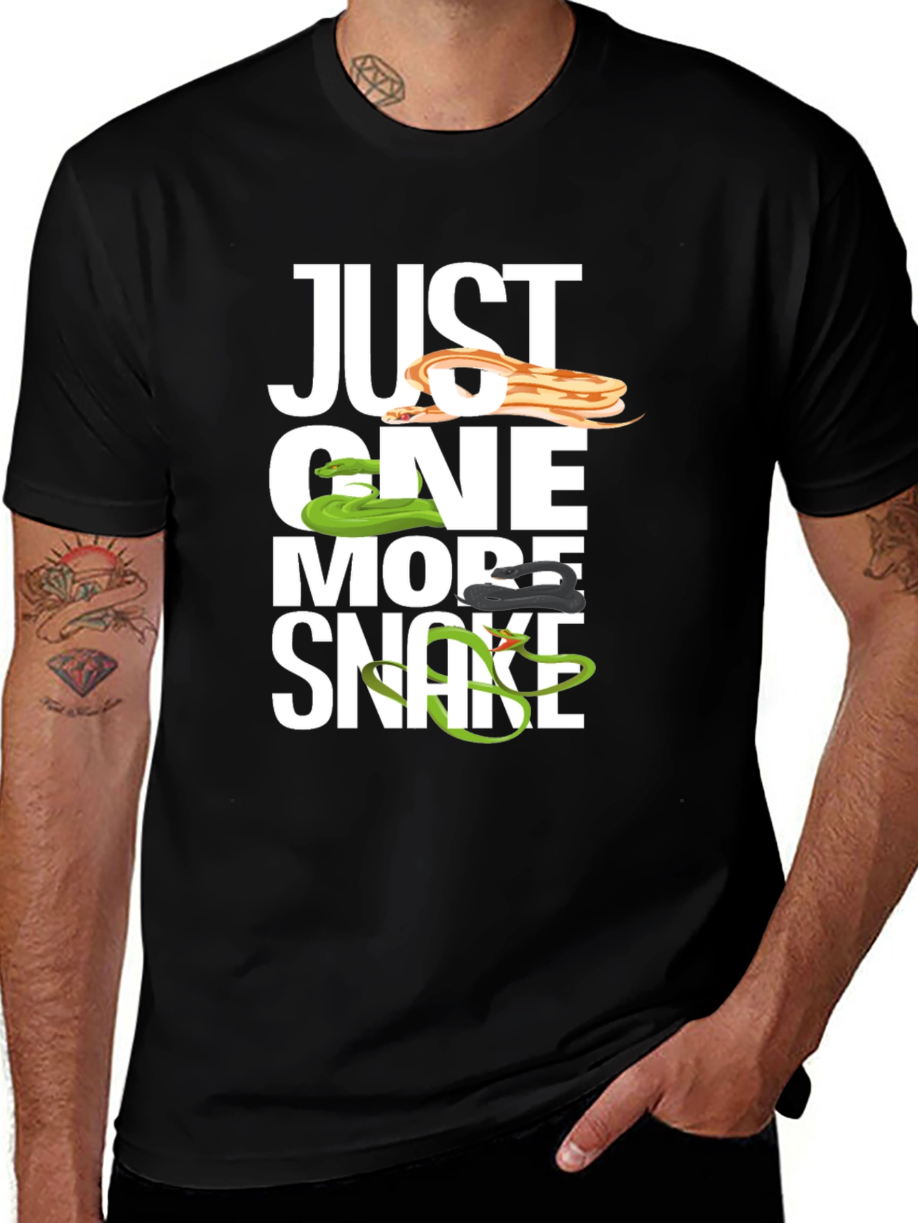 Variant 12 of Just One More Snake T-Shirt, Reptile Lover Tee