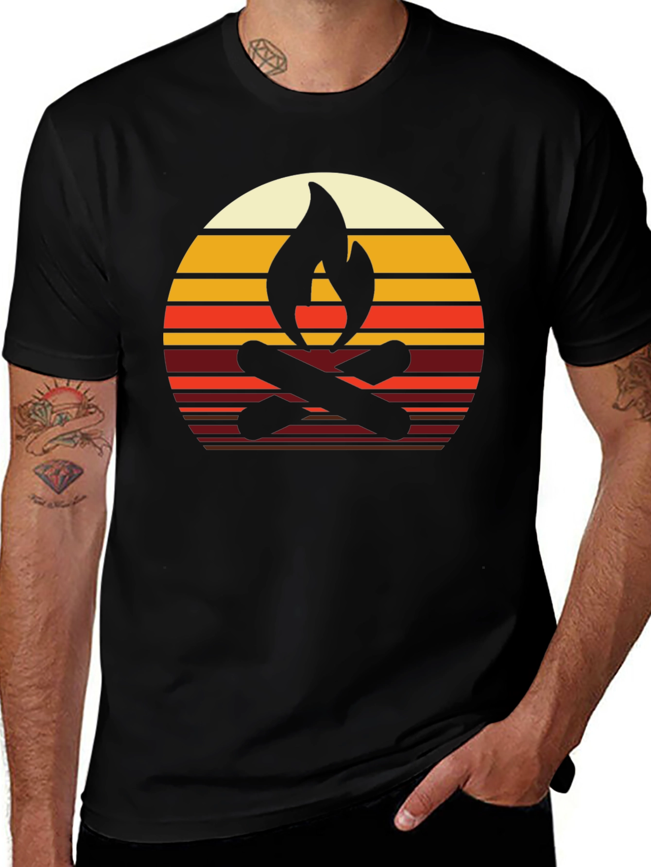 Variant 22 of Retro Campfire T-Shirt - Vintage Style Tee