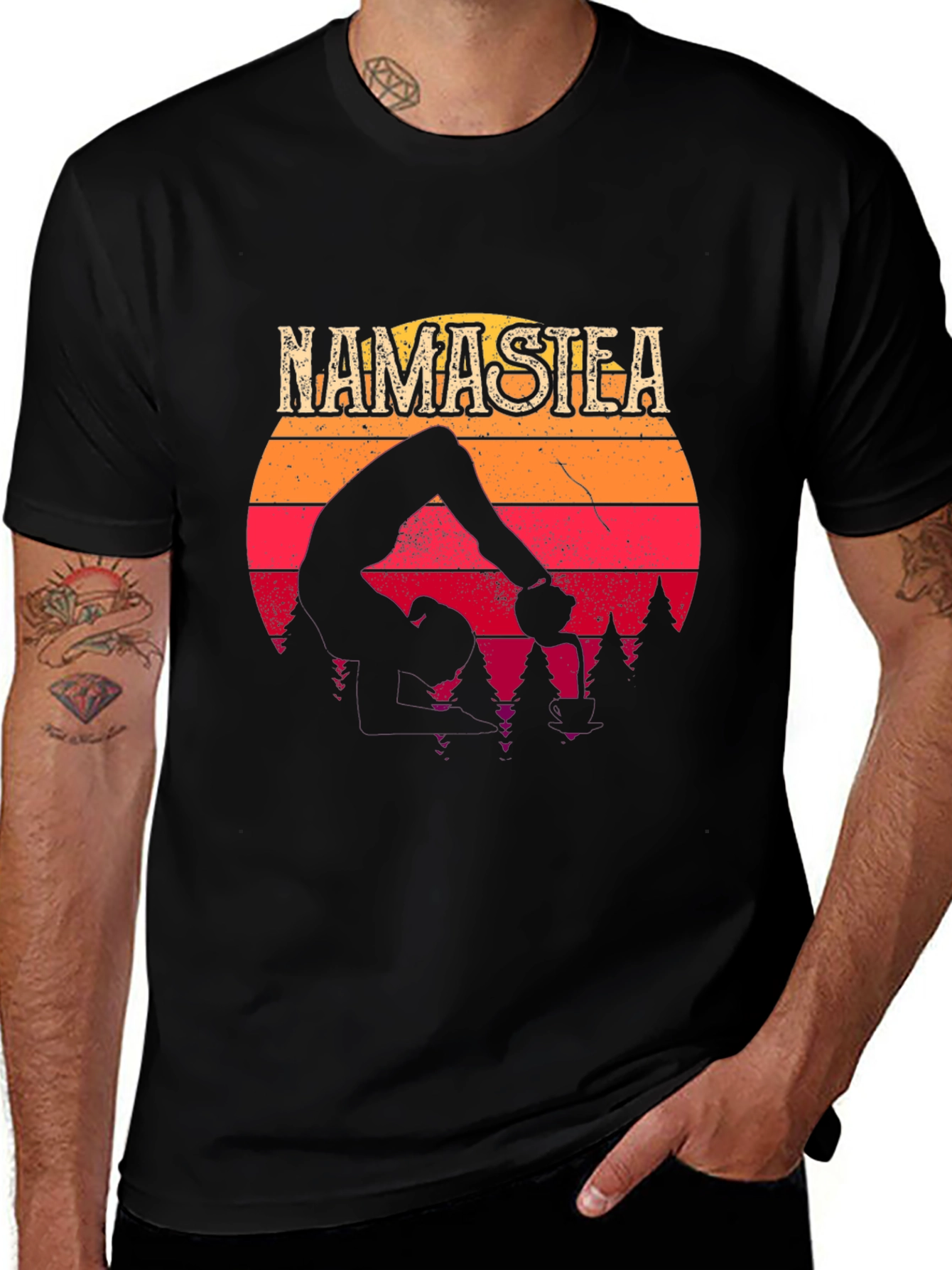 Variant 20 of Namastea Yoga Silhouette Graphic Tee