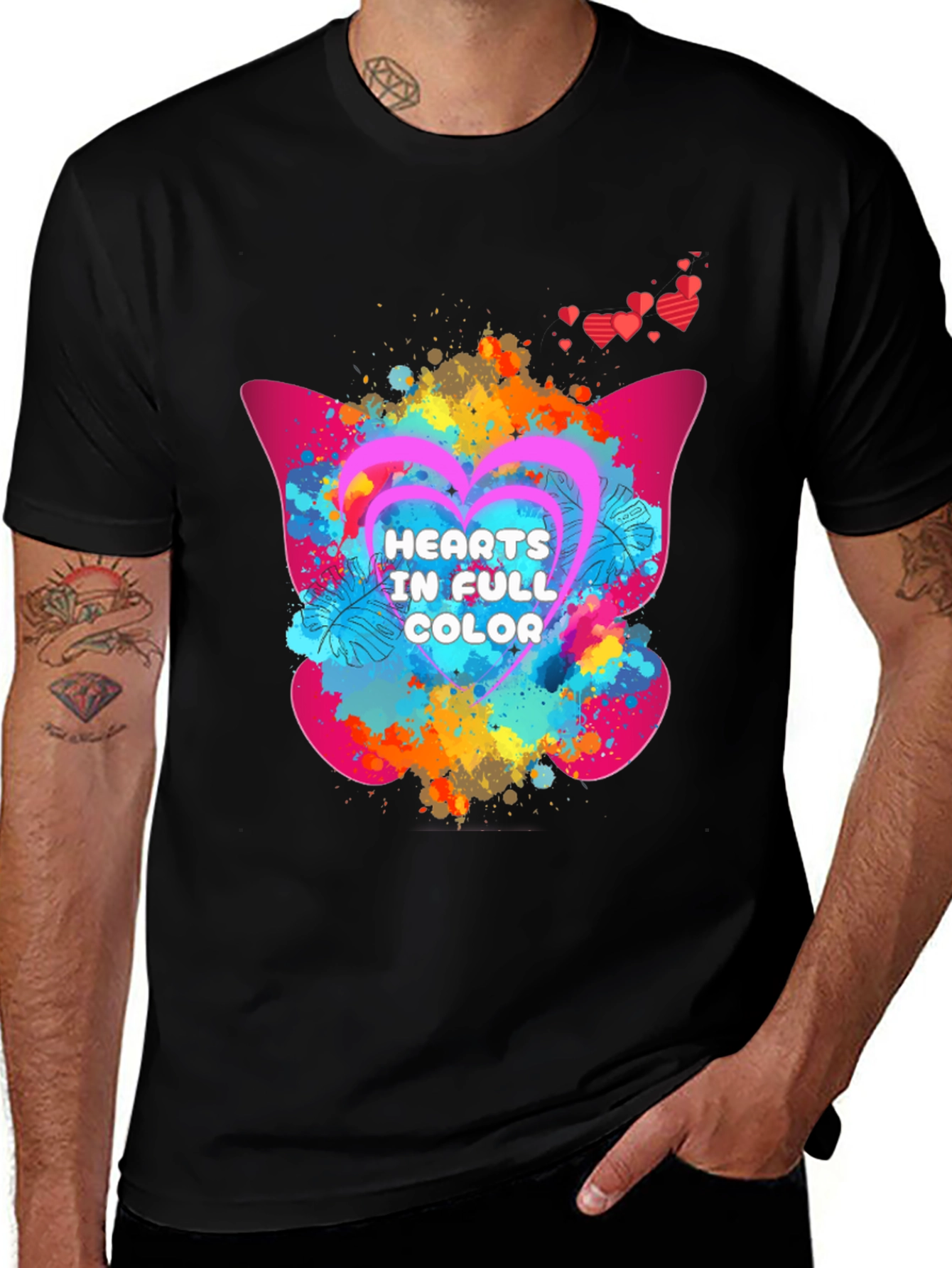 Variant 27 of Hearts in Full Color Graphic T-Shirt