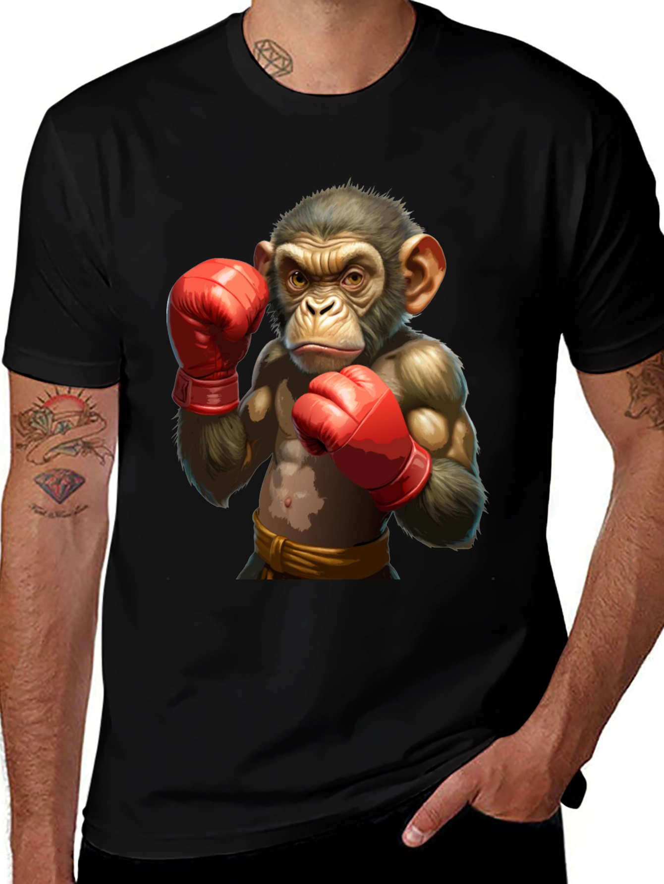 Variant 24 of Boxing Monkey Graphic T-Shirt