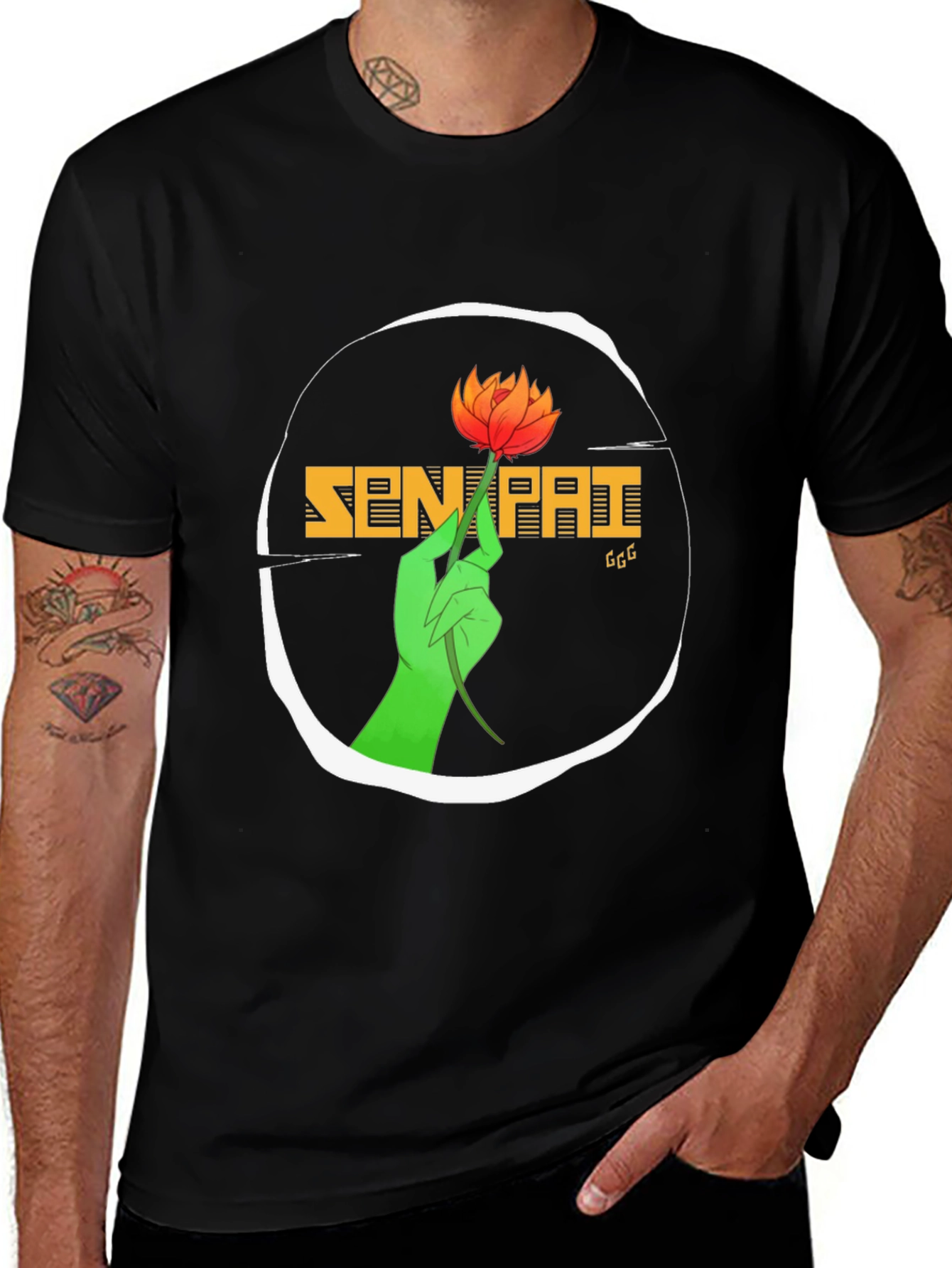 Variant 4 of Senpai Flower Graphic T-Shirt