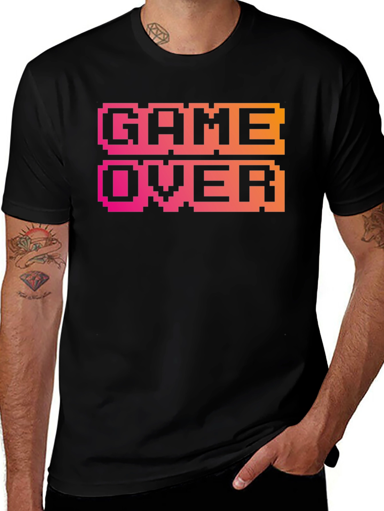 Variant 30 of Game Over Pixel Art Graphic Tee - Retro Gamer Style