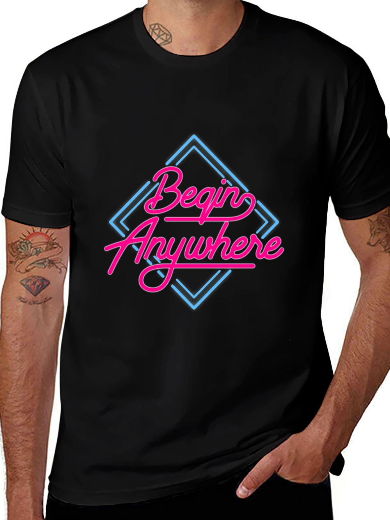 Begin Anywhere Graphic Tee - Black T-Shirt