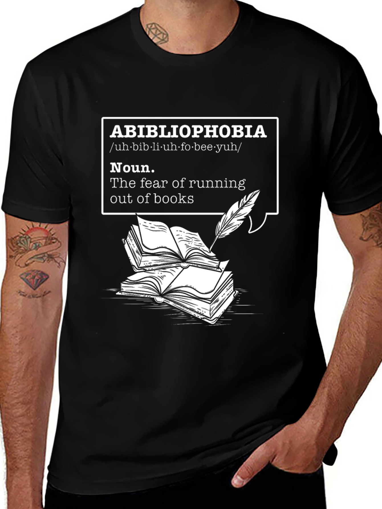 Variant 2 of Abibliophobia T-Shirt - Fear of Running Out of Books