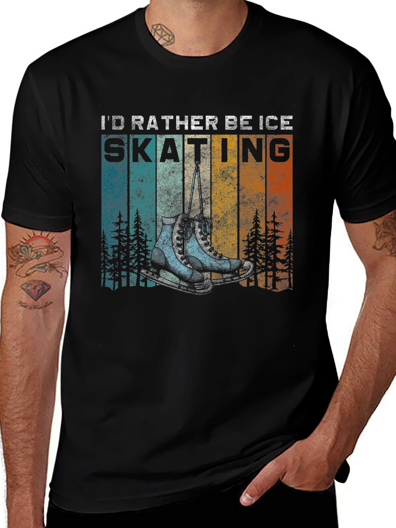 Variant 17 of I'd Rather Be Ice Skating Graphic T-Shirt