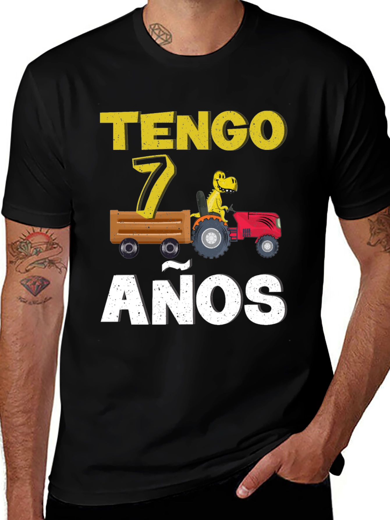 Tengo 7 Anos Dinosaur T-Shirt - 7th Birthday Tee