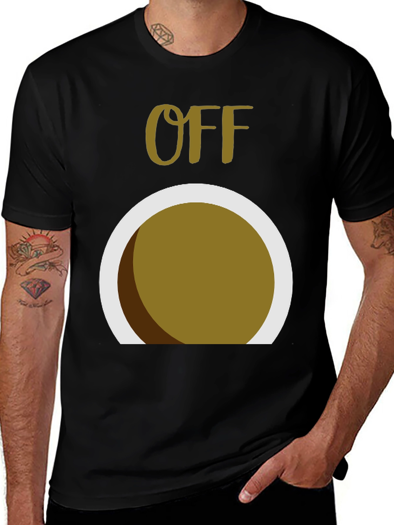 Variant 3 of Humorous "OFF" Graphic Tee - Round Design