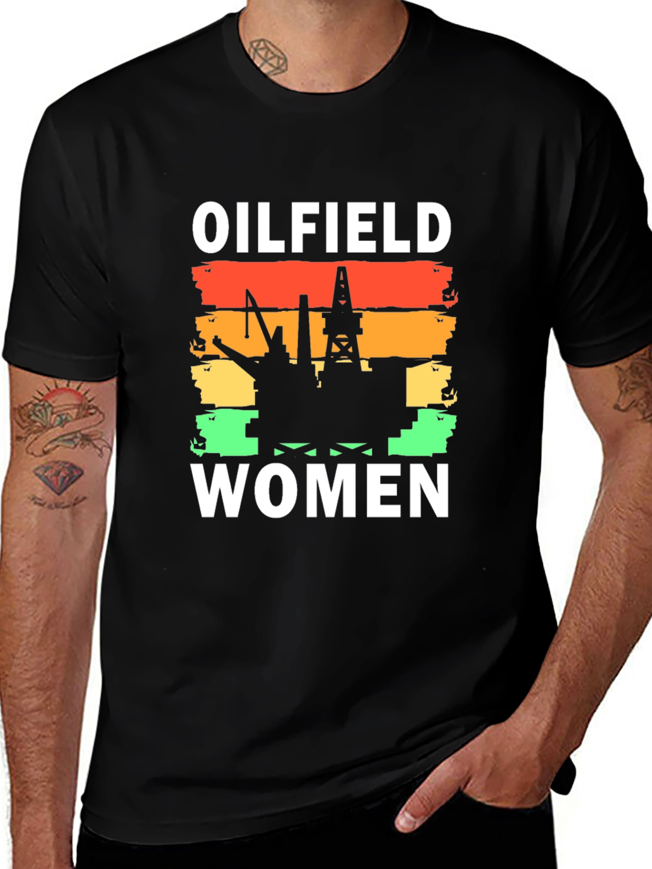 Variant 13 of Oilfield Women Black Graphic T-Shirt