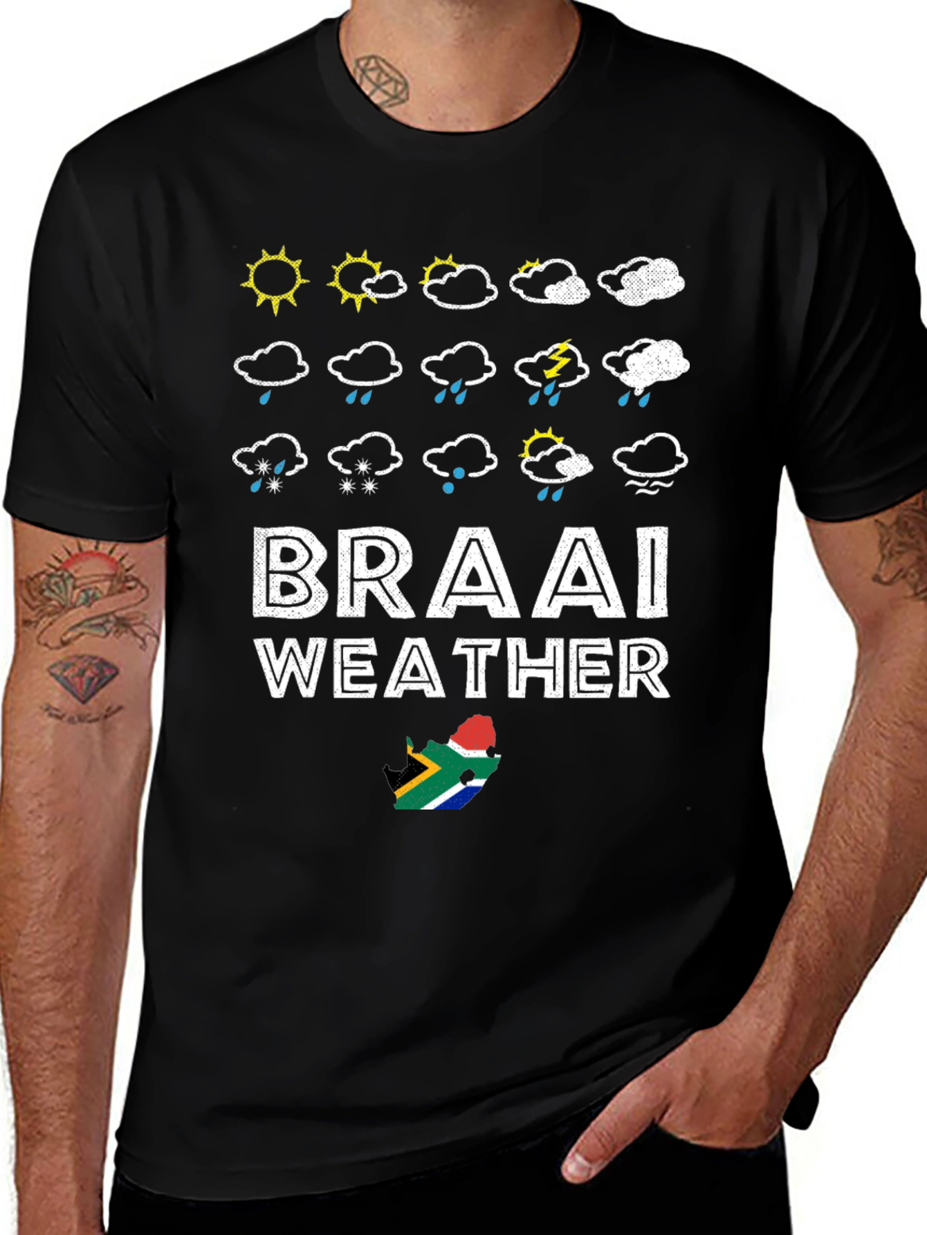 Black Braai Weather Graphic T-Shirt, South Africa main image