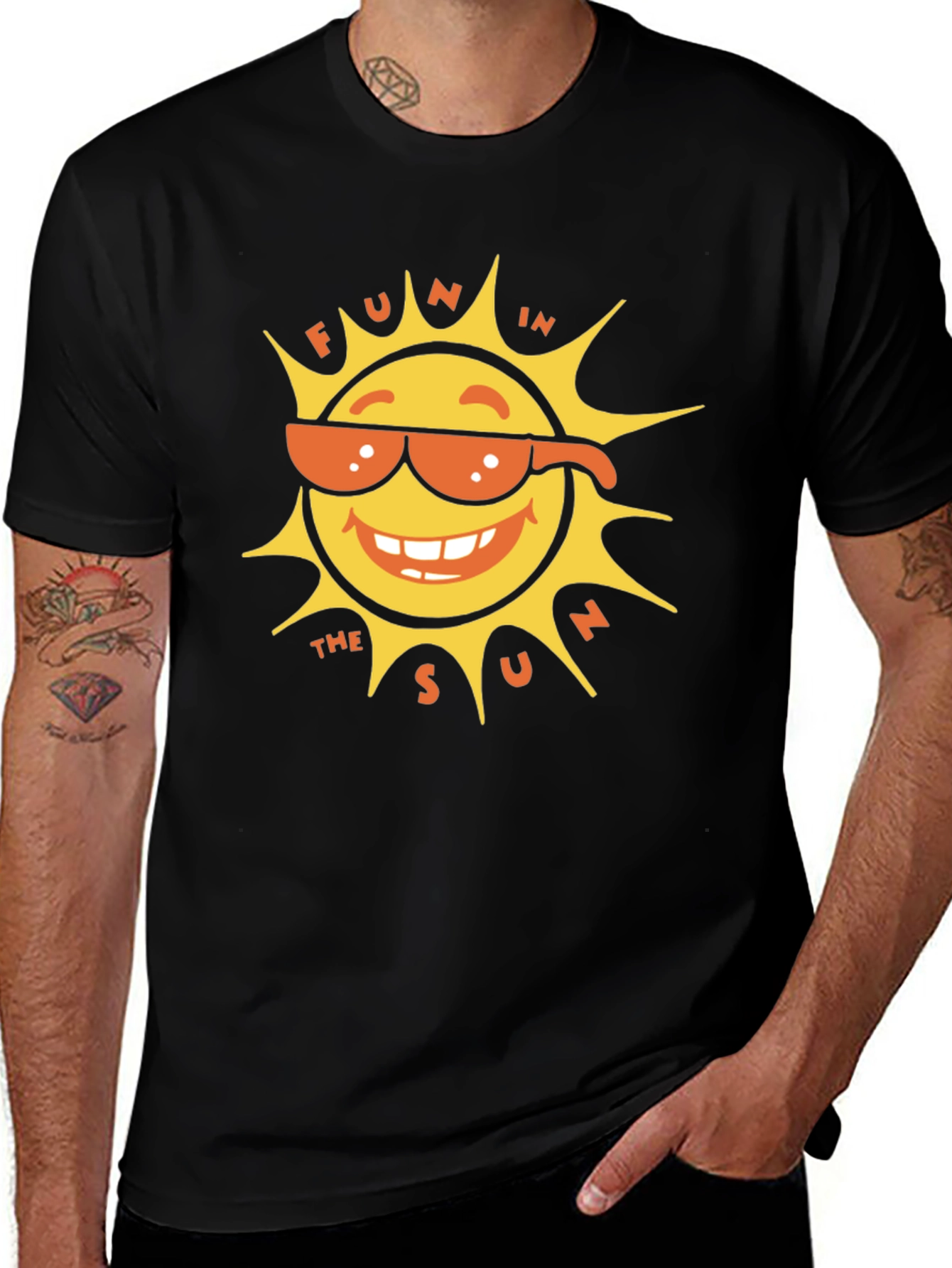 Variant 26 of Fun in the Sun T-Shirt - Black Cotton Tee